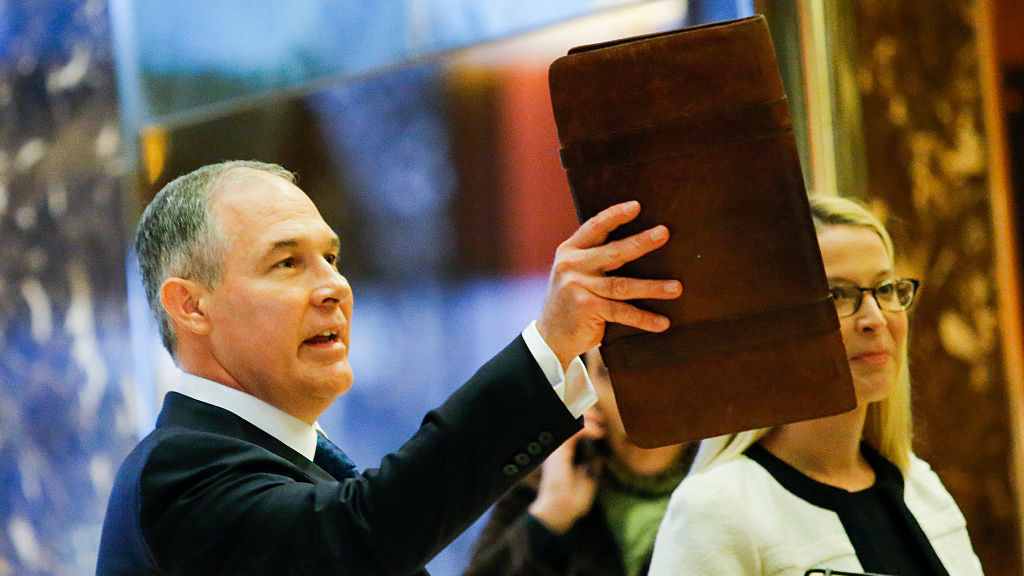 Oklahoma Attorney General Scott Pruitt arrives for meetings with President-elect Donald Trump at Trump Tower in New York City. (AFP/Getty Images)