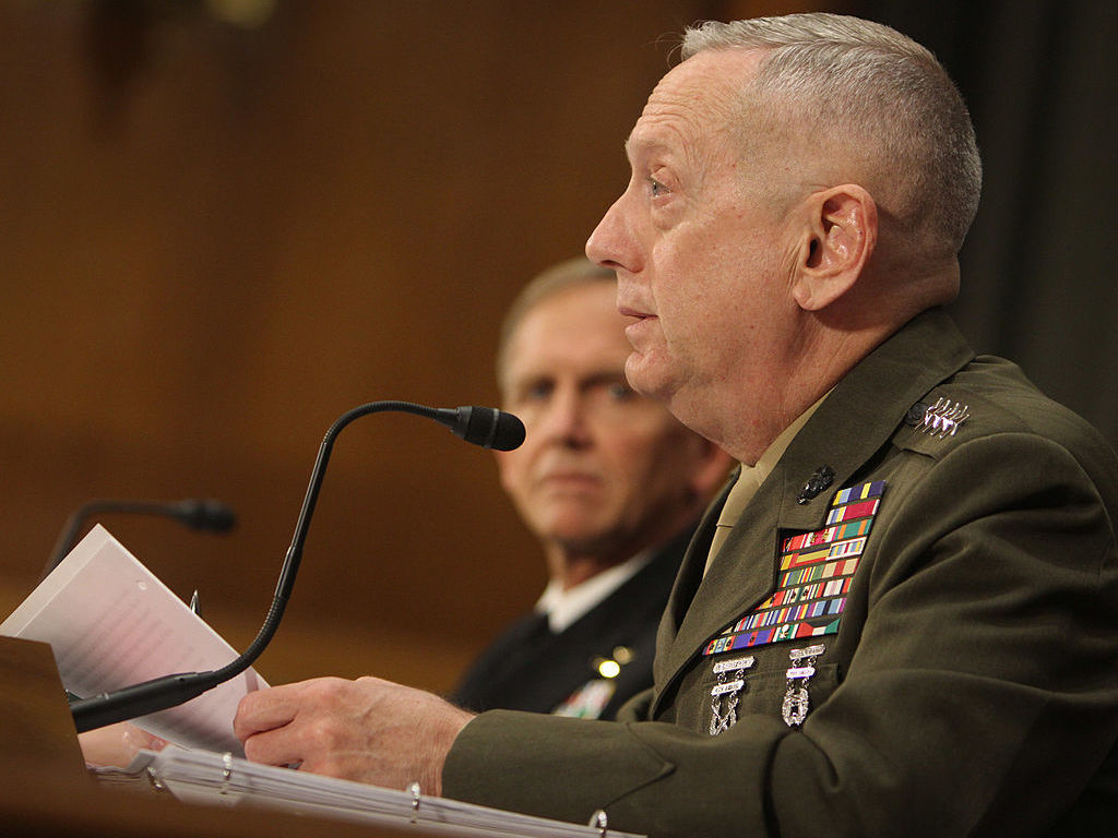 Former Marine Corps Gen. James Mattis, now President-elect Donald Trump's nominee to lead the Defense Department, at a 2011 congressional hearing. (AFP/Getty Images)