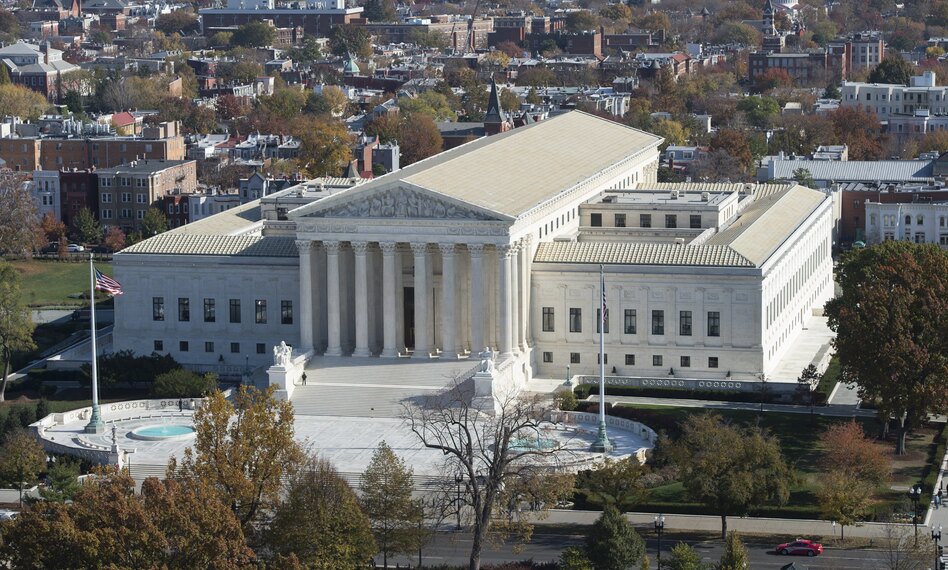 The U.S. Supreme Court heard arguments in a case that considers the influences of race and politics in redistricting on Monday. (Saul Loeb/AFP/Getty Images)