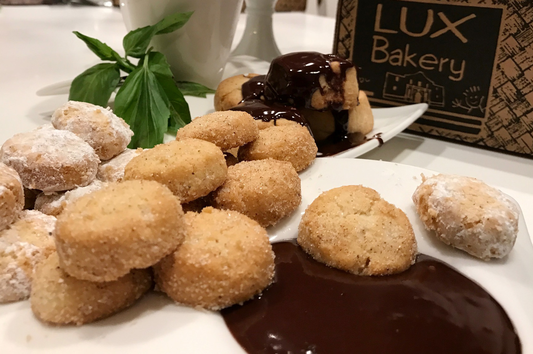 Ignacio Alvarez's Biscochitos with chocolate dipping sauce are flavored with anise.
