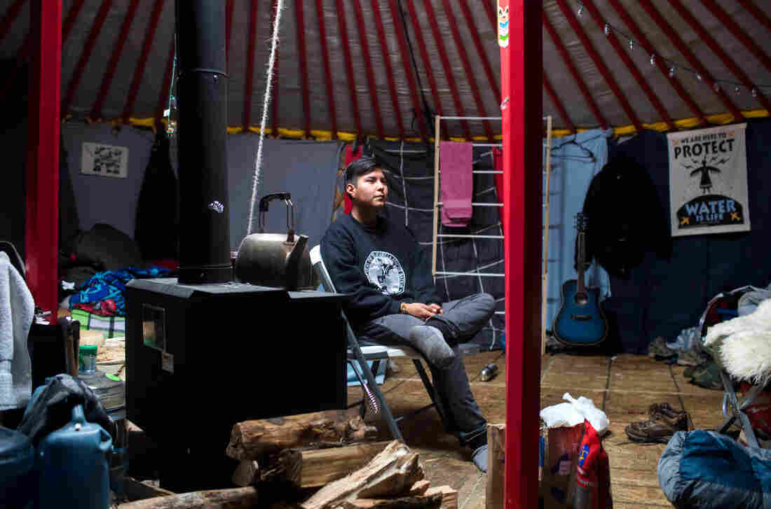 Alexander Howland, 21, traveled to Standing Rock from Dulce, N.M., on the Jicarilla Apache Reservation.