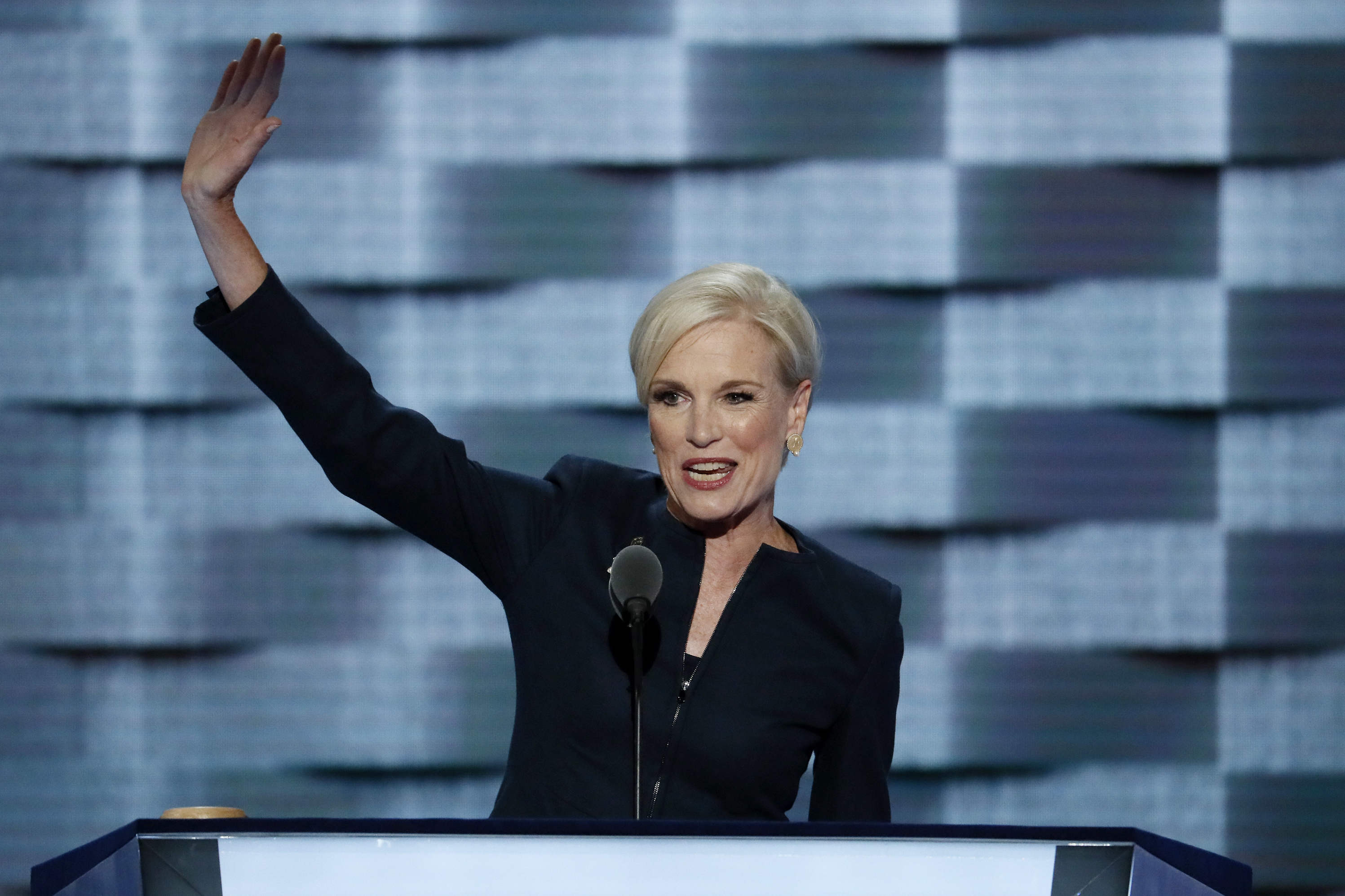 Planned Parenthood's president, Cecile Richards, addresses the Democratic National Convention in July. Republicans in Congress have repeatedly threatened to cut off federal funding for Planned Parenthood because the family planning group performs abortions at some clinics.