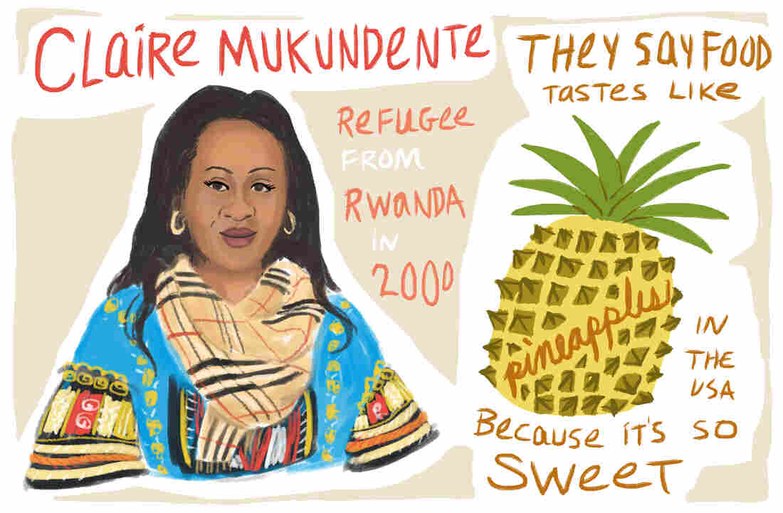 Claire Mukundente is a refugee from Rwanda.