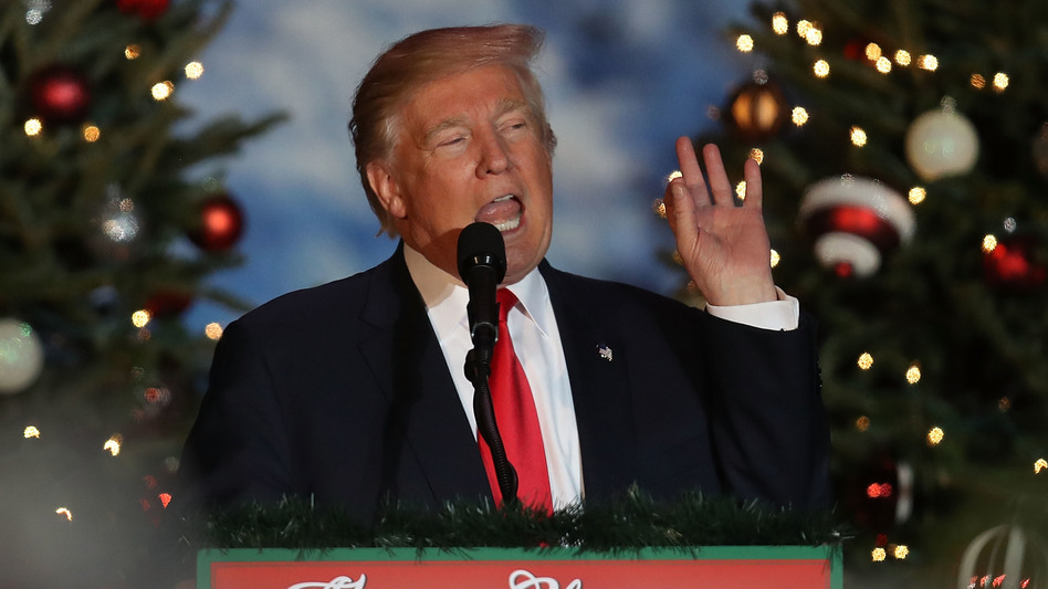 Christmas is coming, but Donald Trump still has a lot to say about November's election. (Joe Raedle/Getty Images)