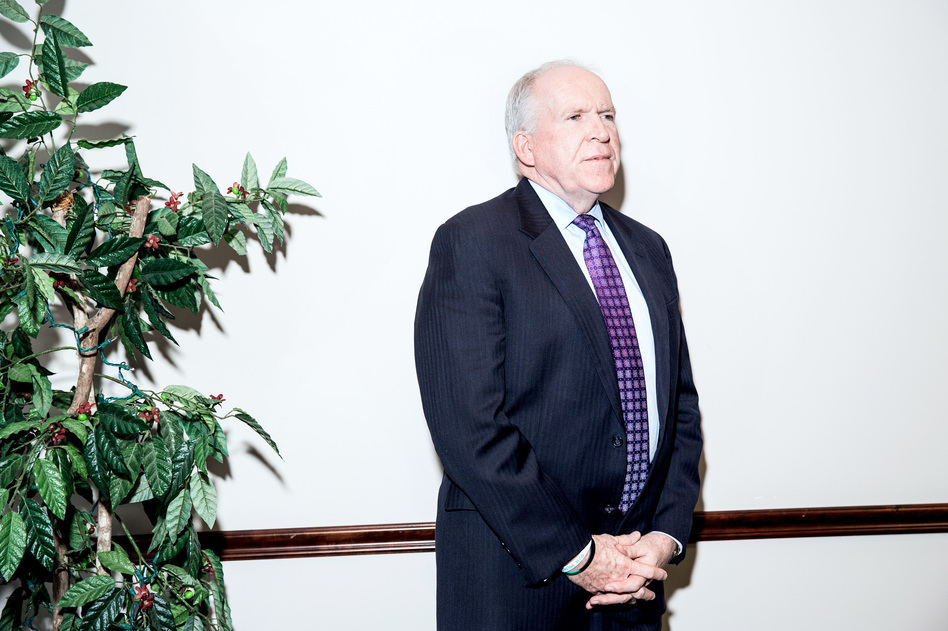 CIA Director John Brennan at CIA headquarters on Thursday. (Ariel Zambelich/NPR)