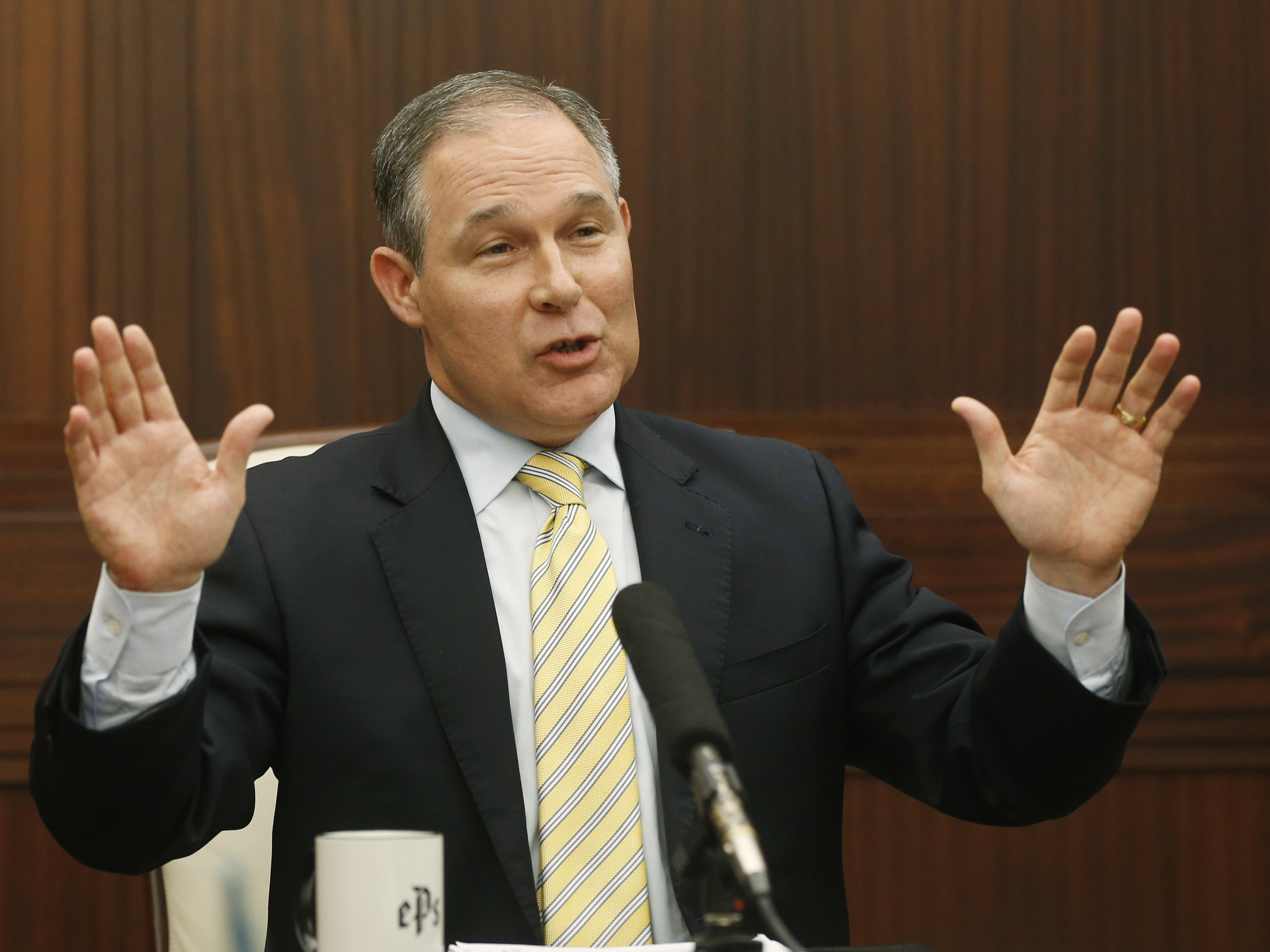 Oklahoma Attorney General Scott Pruitt, shown in 2013, is President-elect Donald Trump's pick to head the EPA. Pruitt's outspoken criticism of climate change and his close ties to the energy industry have raised concerns about his ability to lead the agency.