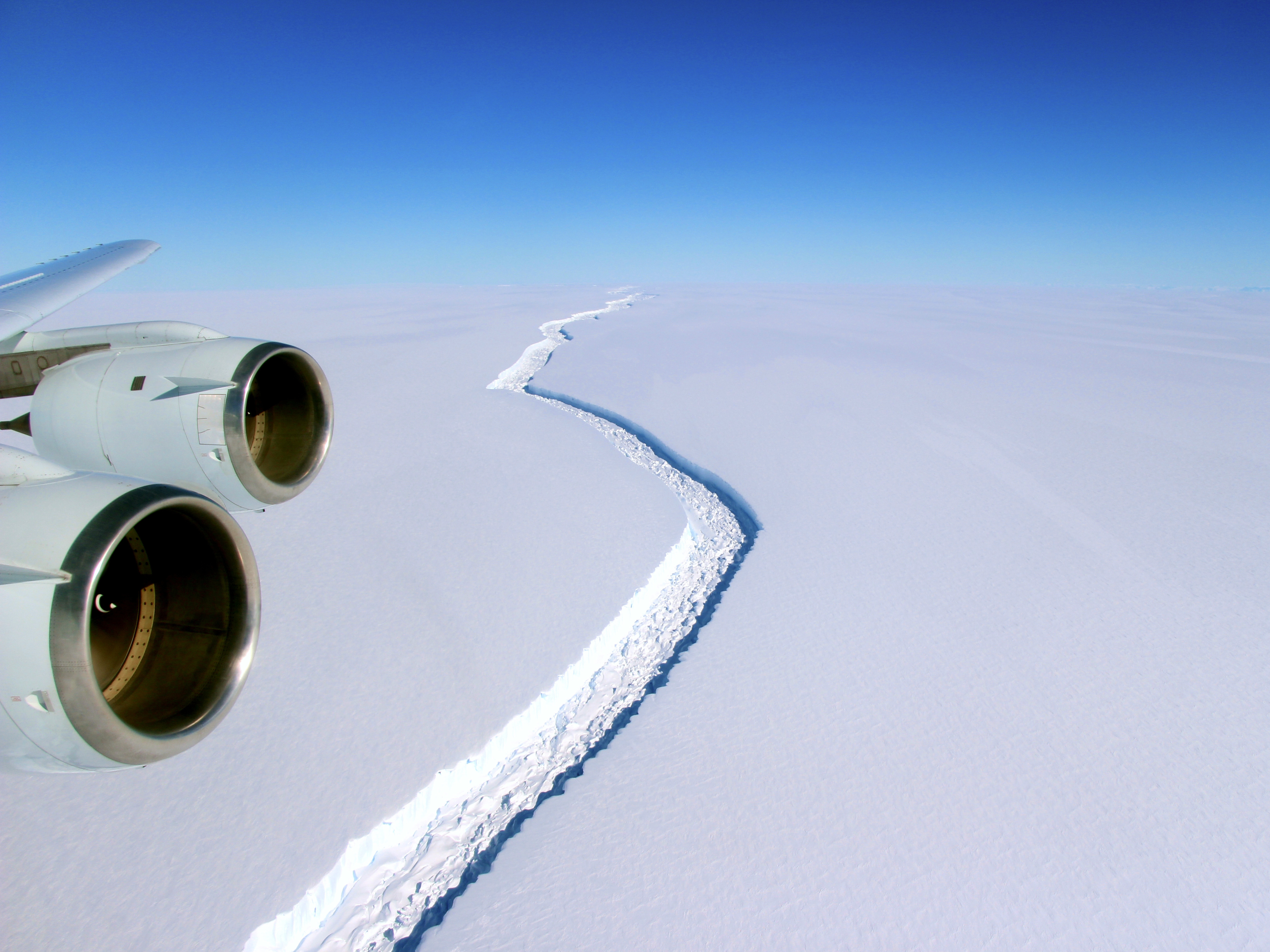 A NASA scientist with project IceBridge took this photo of the crack in November. (NASA)