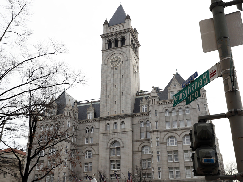 The Trump International Hotel in Washington, which the president-elect and his spokesman promoted Thursday. (Alex Brandon/AP)