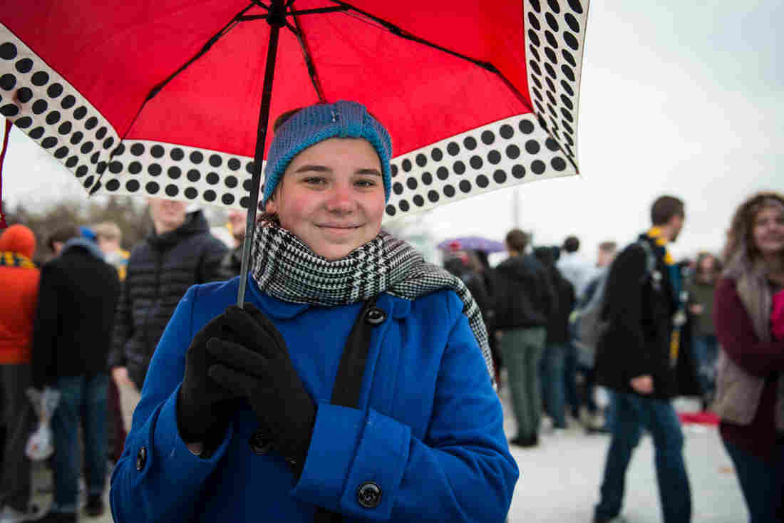 Kara Zielinski, a student at George Washington University, attended the inauguration on Friday to witness it as part of her American experience. She is very disturbed by the new administration but believes it was important to attend the event.