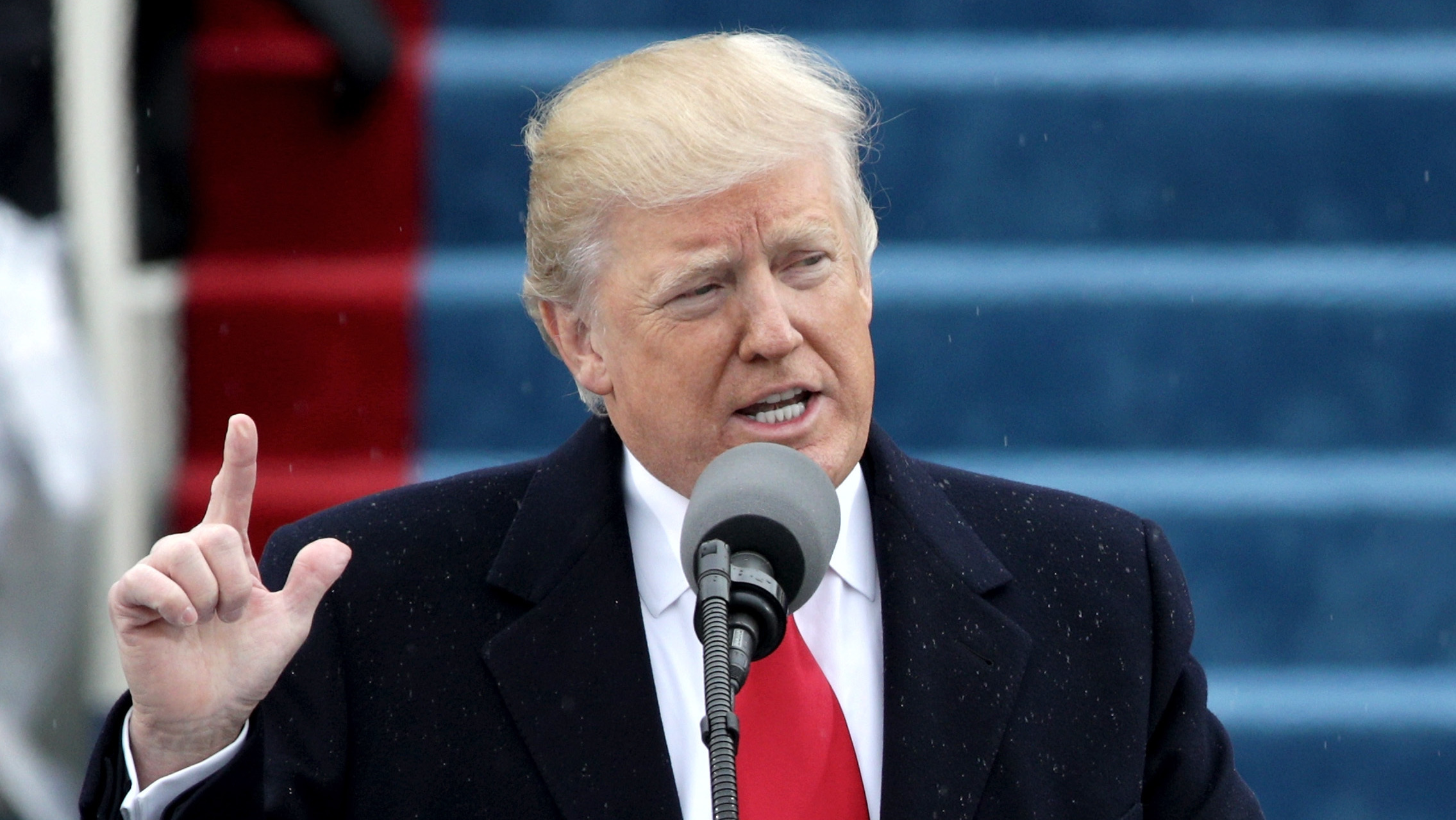 President Trump delivers his inaugural address at the U.S. Capitol on Friday. (Getty Images)