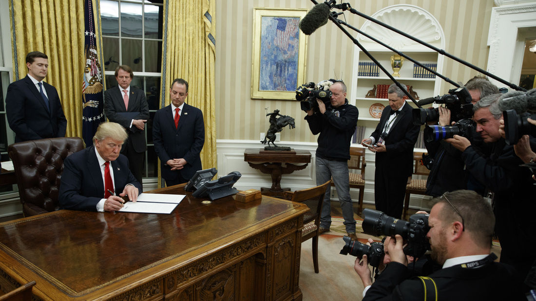 President Trump s First Hours In Office Marked By Executive Orders DOJ Action The Two Way NPR