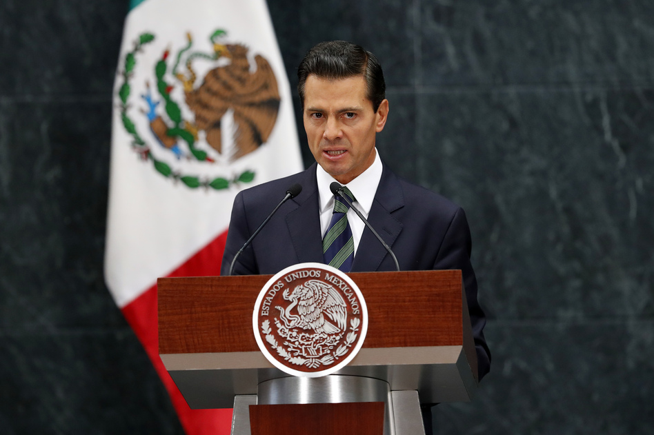 Mexican President Enrique Peña Nieto speaks during a news conference last August in Mexico City. (Dario Lopez-Mills/AP)