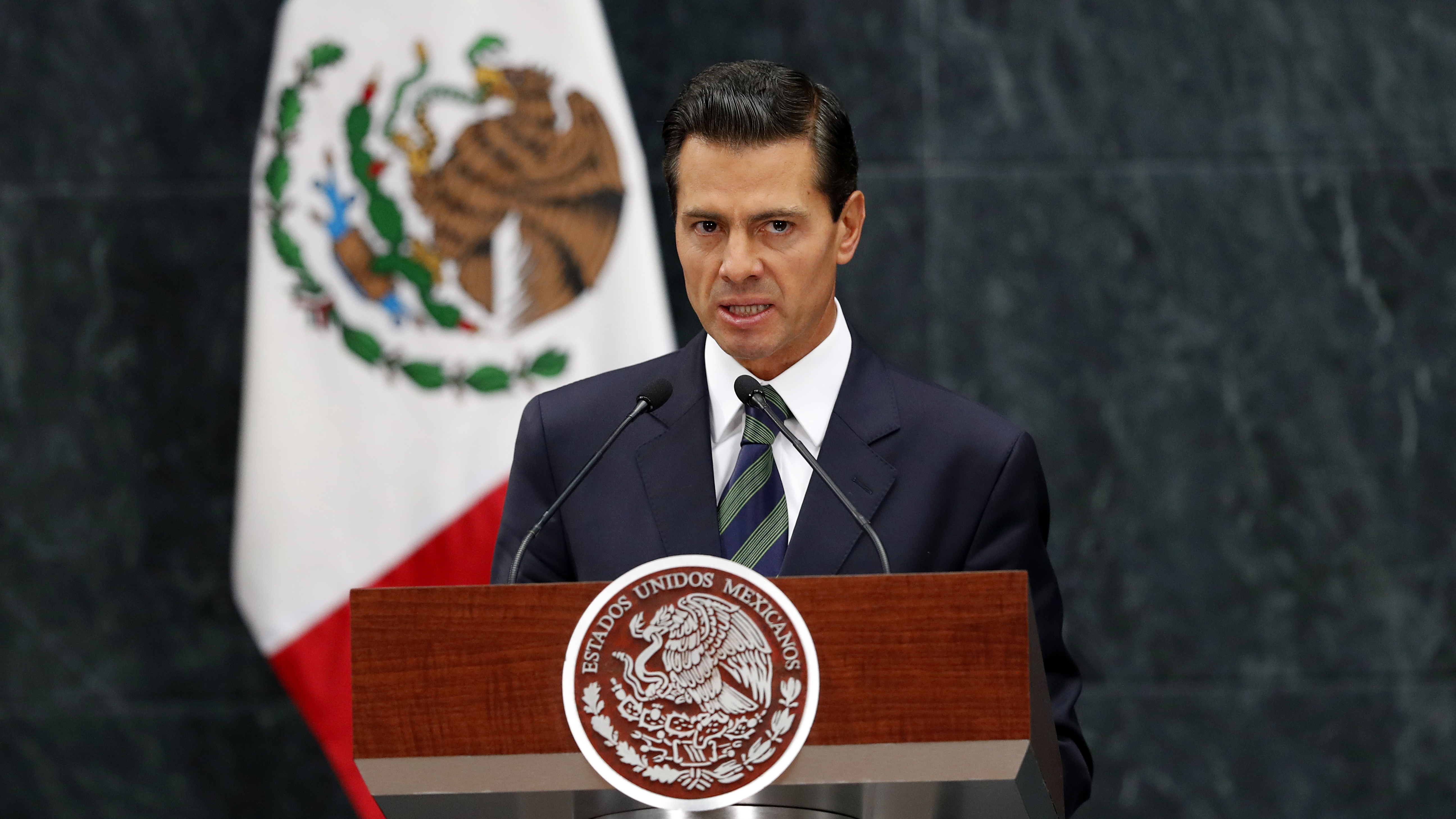 Mexican President Enrique Peña Nieto speaks during a news conference last August in Mexico City.