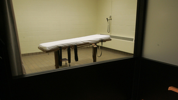 The death chamber at the Southern Ohio Corrections Facility in Lucasville, Ohio, as seen in 2005. A federal judge has rejected the state