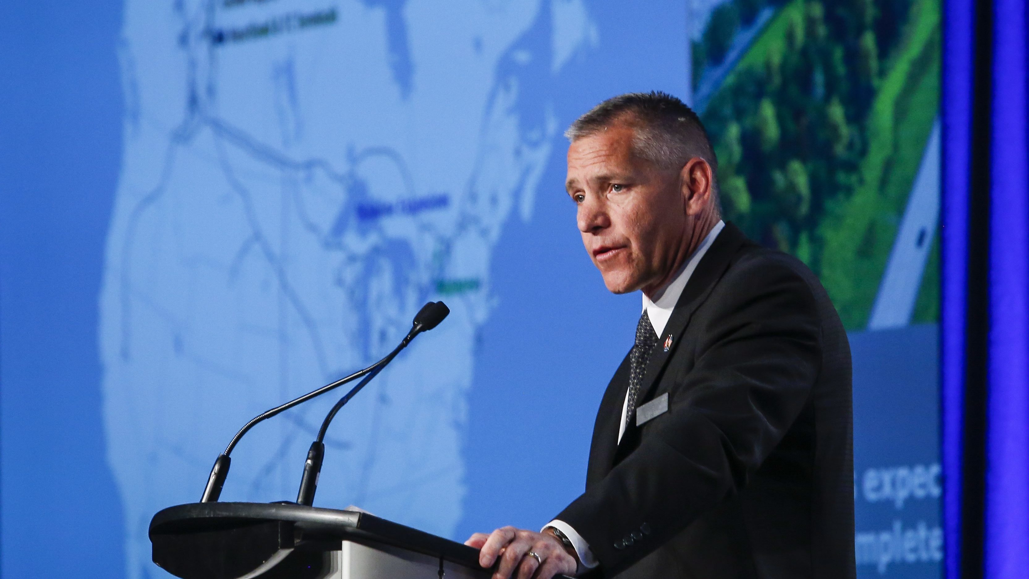 Russ Girling, president and CEO of TransCanada Corporation, addresses the company