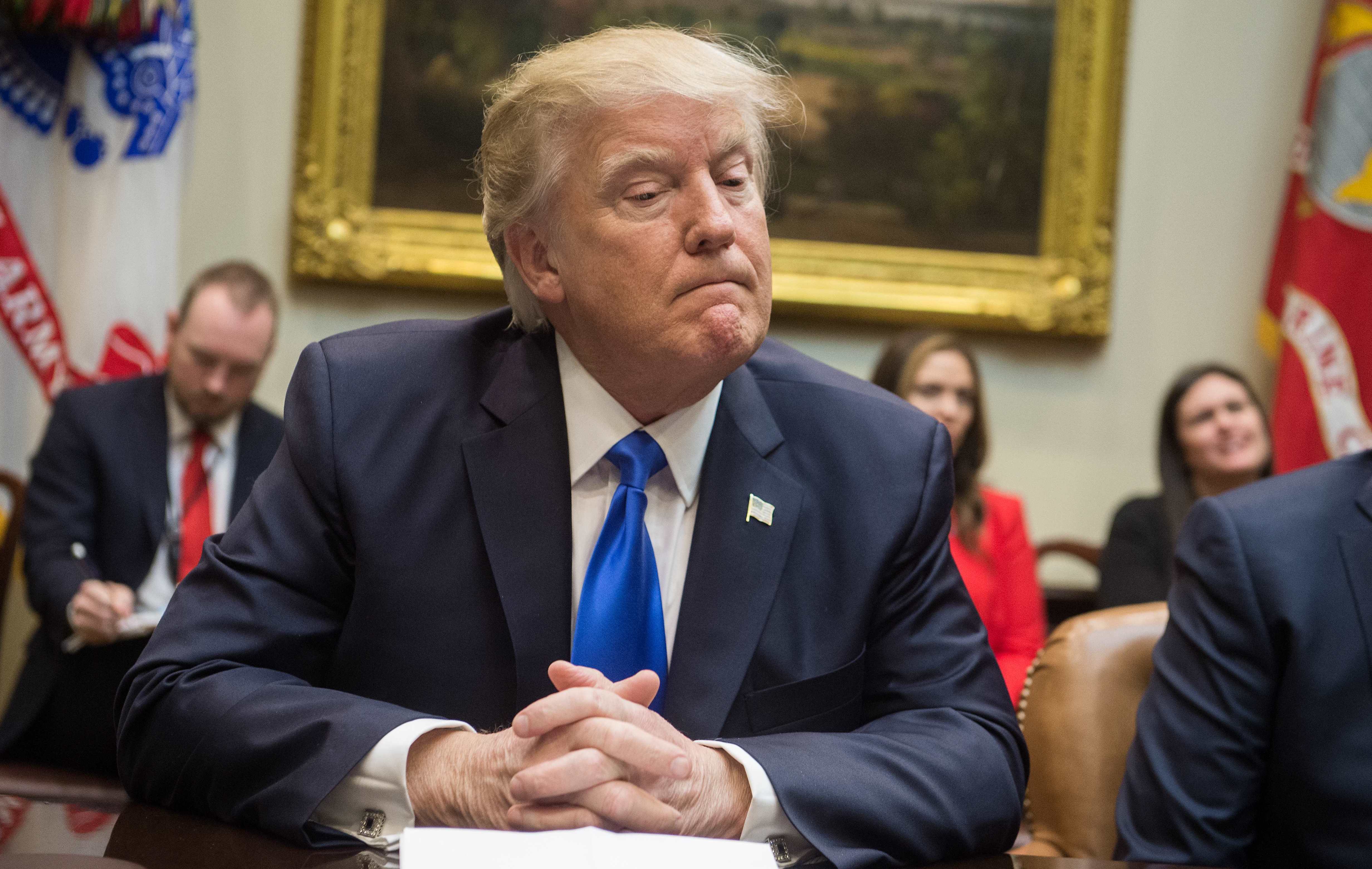 President Trump made clear on Wednesday that he would like Senate Majority Leader Mitch McConnell to change the chamber's rules if necessary to confirm his Supreme Court nominee. (AFP/Getty Images)
