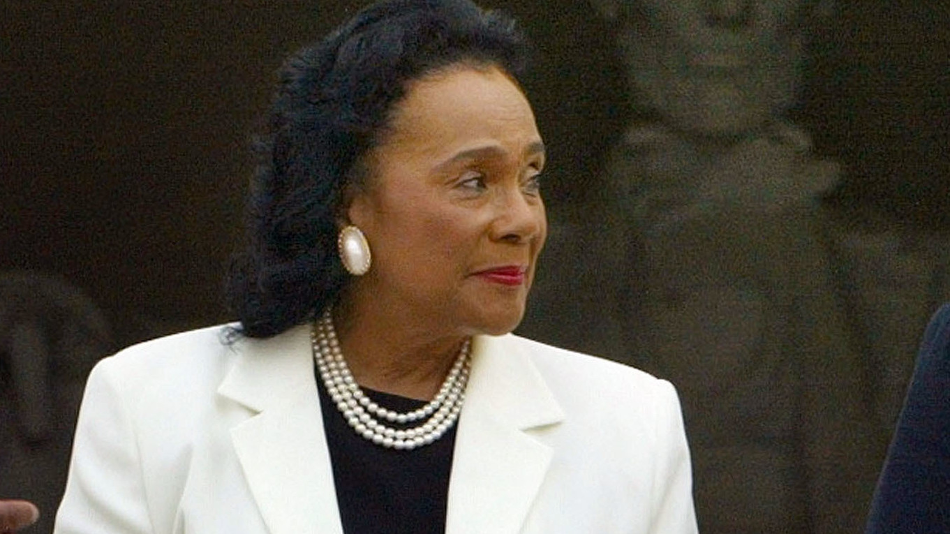 A nine-page letter written by Coretta Scott King is attracting new attention for its critical comments about Sen. Jeff Sessions. King, who died in 2006, is seen here at the Lincoln Memorial in 2003. (Getty Images)