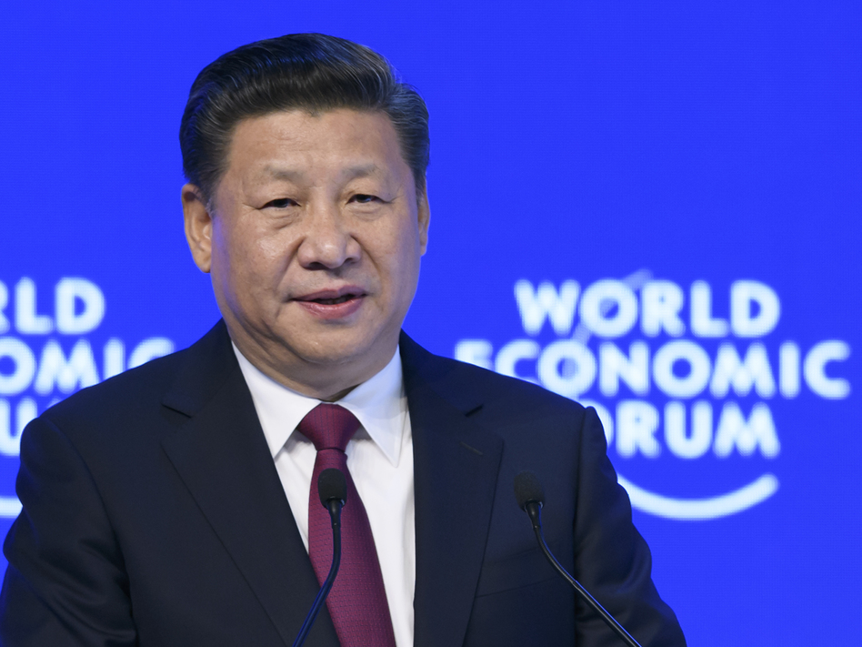 Chinese President Xi Jinping delivers a speech at the World Economic Forum last month in Davos, Switzerland. (Fabrice Coffrini/Getty Images)