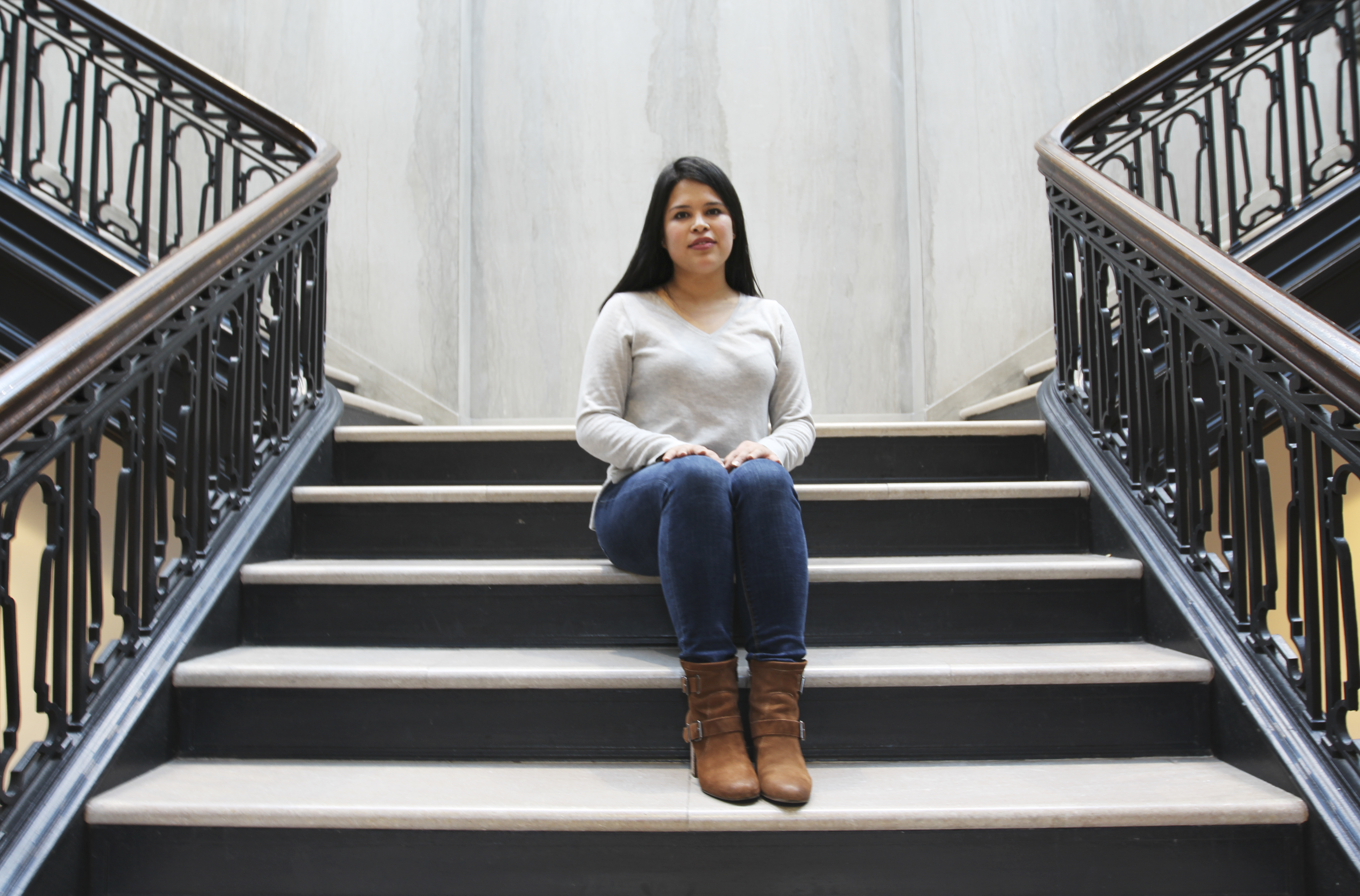 Daisy Romero, a political science senior at the University of Pennsylvania, is registered under DACA and worries about her future. (NPR)