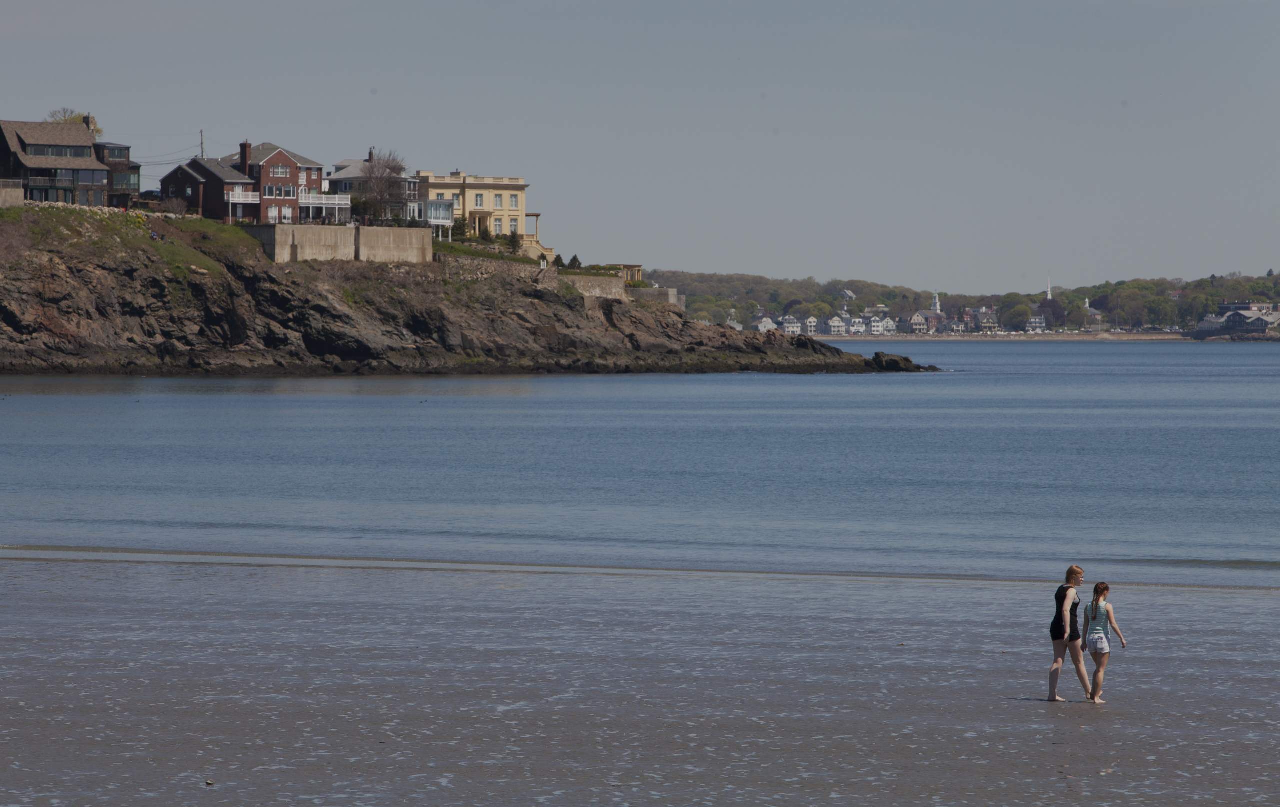 Nahant, Mass., is a rocky crescent-moon-shape piece of land that juts out into the Atlantic Ocean just north of Boston. In the era of climate change, residents are trying to figure out how to adapt to rising sea levels. (Lucian Perkins for WBEZ)