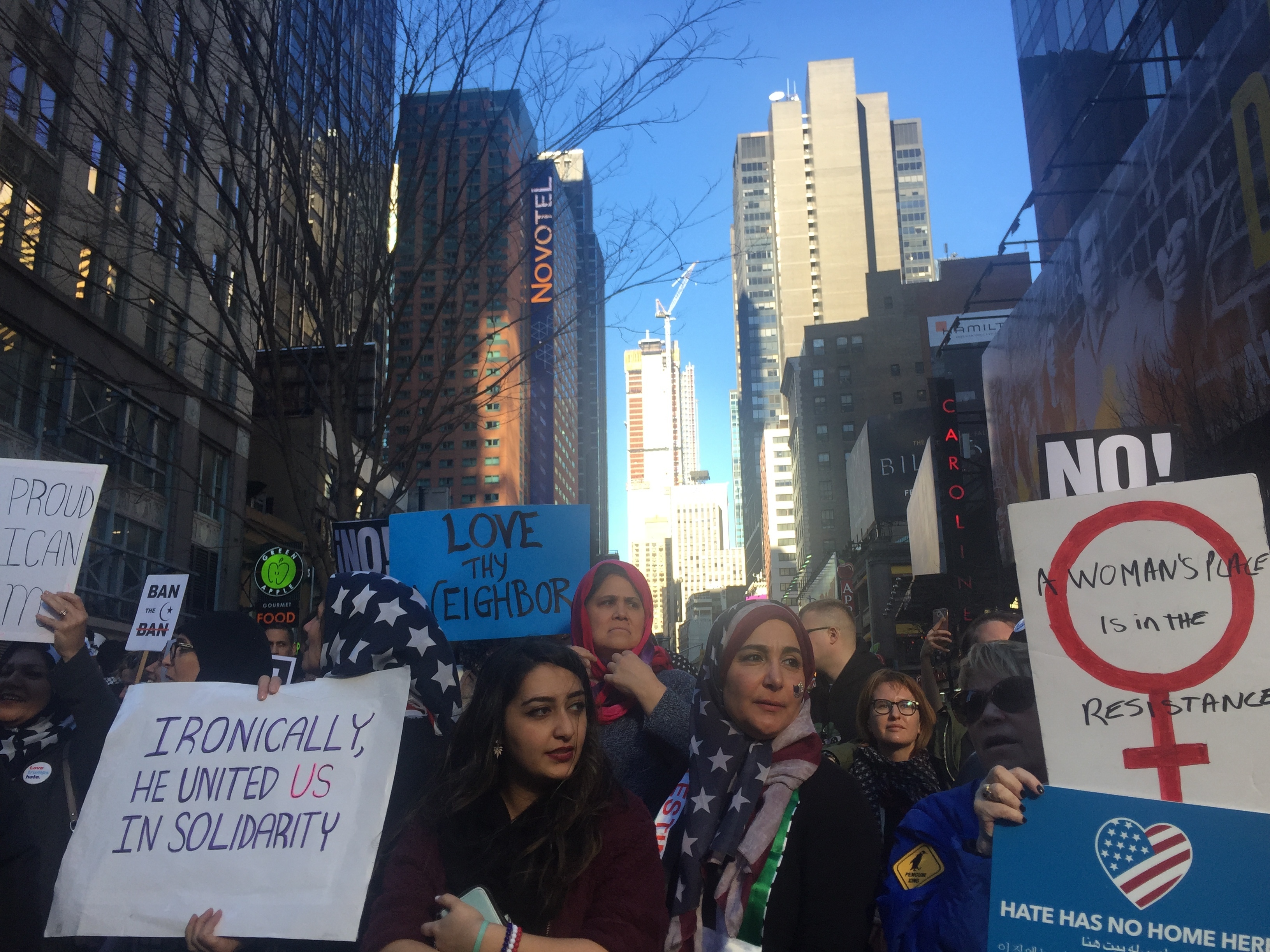 In Times Square, Protesters Take To The Streets To Say 'I Am Muslim Too'