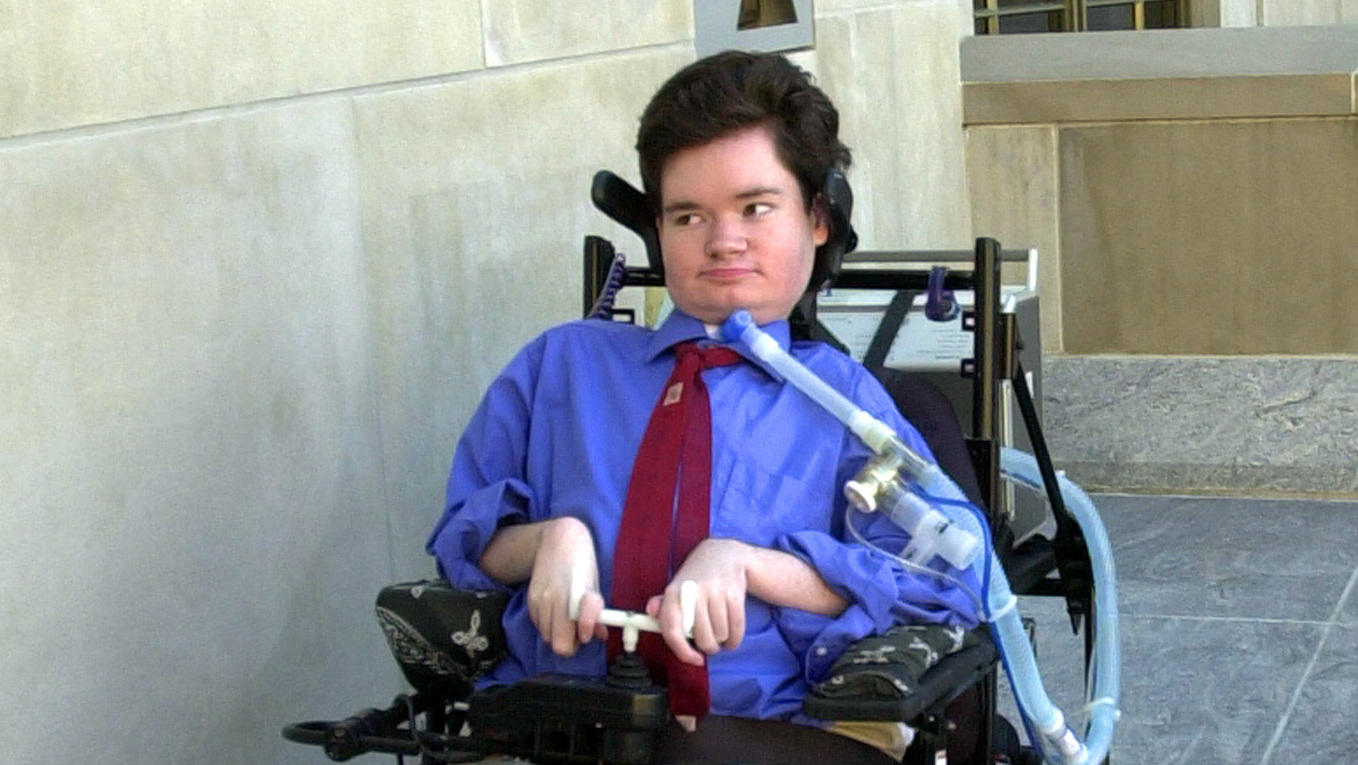 Nick Dupree arrives at the Federal Courthouse in Montgomery, Ala. on Feb. 11, 2003. His success in getting the state to continue support past age 21 enabled him to attend college and live in his own home.