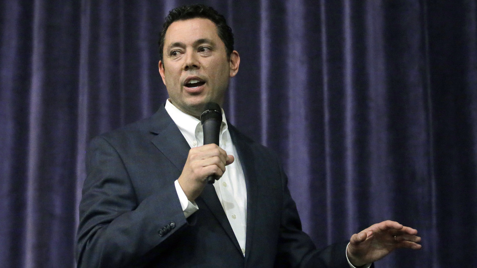 Rep. Jason Chaffetz speaks during a town hall meeting at Brighton High School on Feb. 9 in Cottonwood Heights, Utah. (Rick Bowmer/AP)