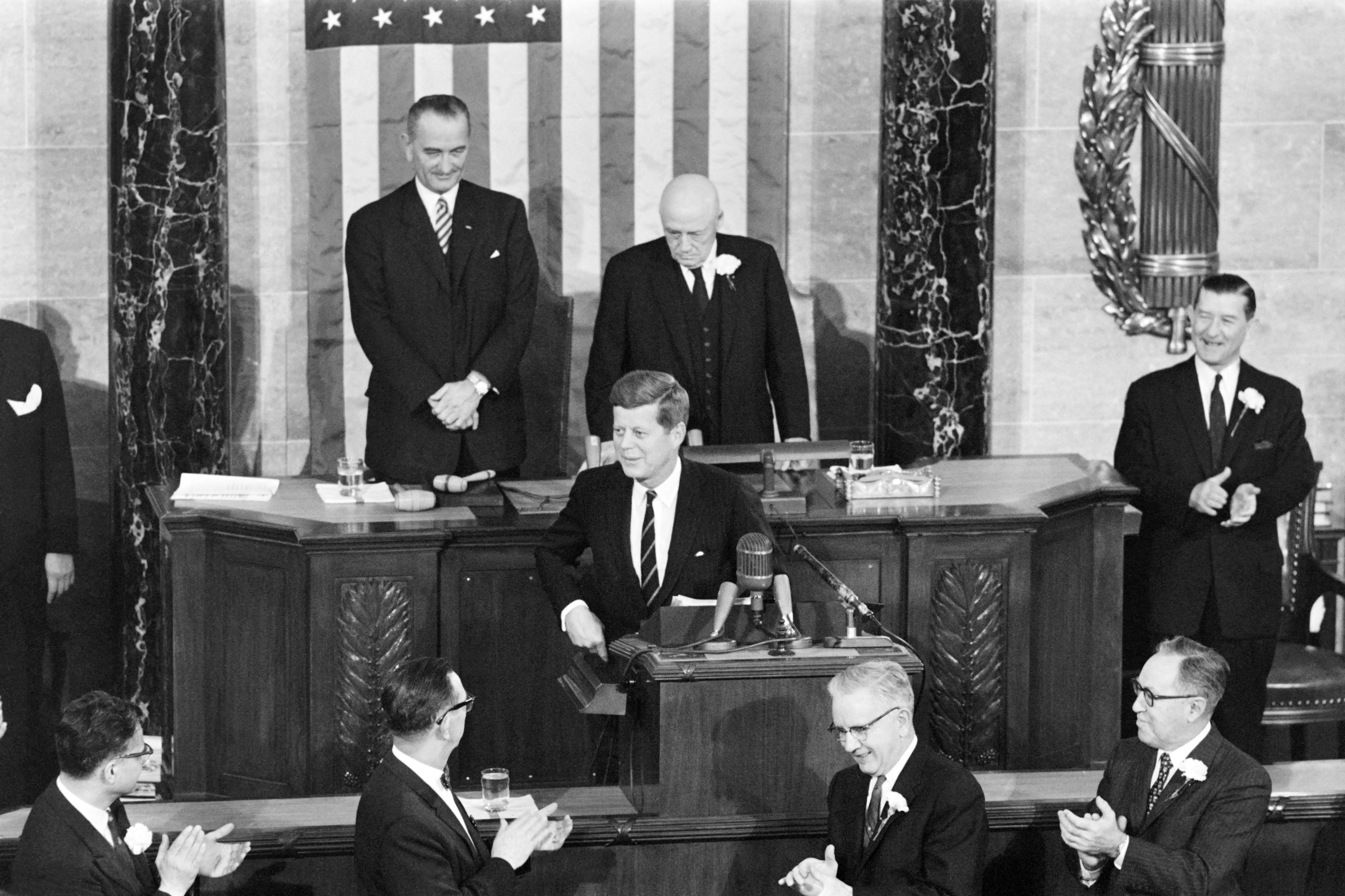President Kennedy addresses a joint session of Congress on Jan. 30, 1961. (AFP/Getty Images)