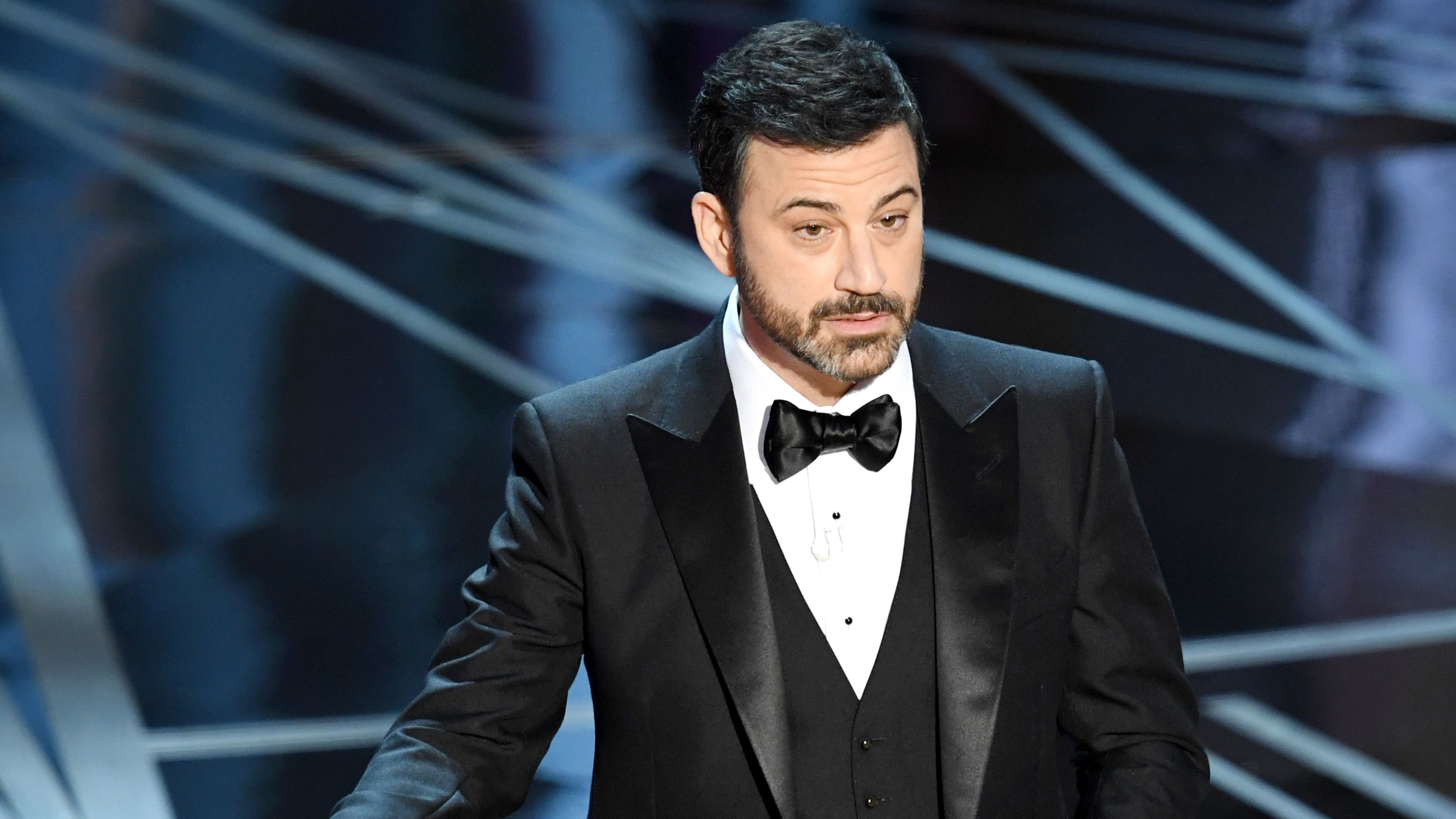 Host Jimmy Kimmel during his opening monologue at the 89th Annual Academy Awards. (Getty Images)