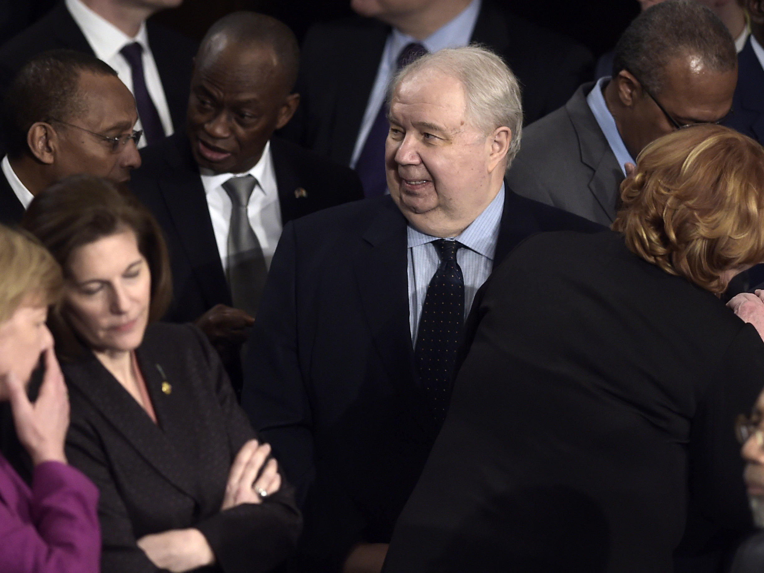 Russian Ambassador Sergey Kislyak arrives before President Trump's address to a joint session of Congress on Tuesday. (AFP/Getty Images)