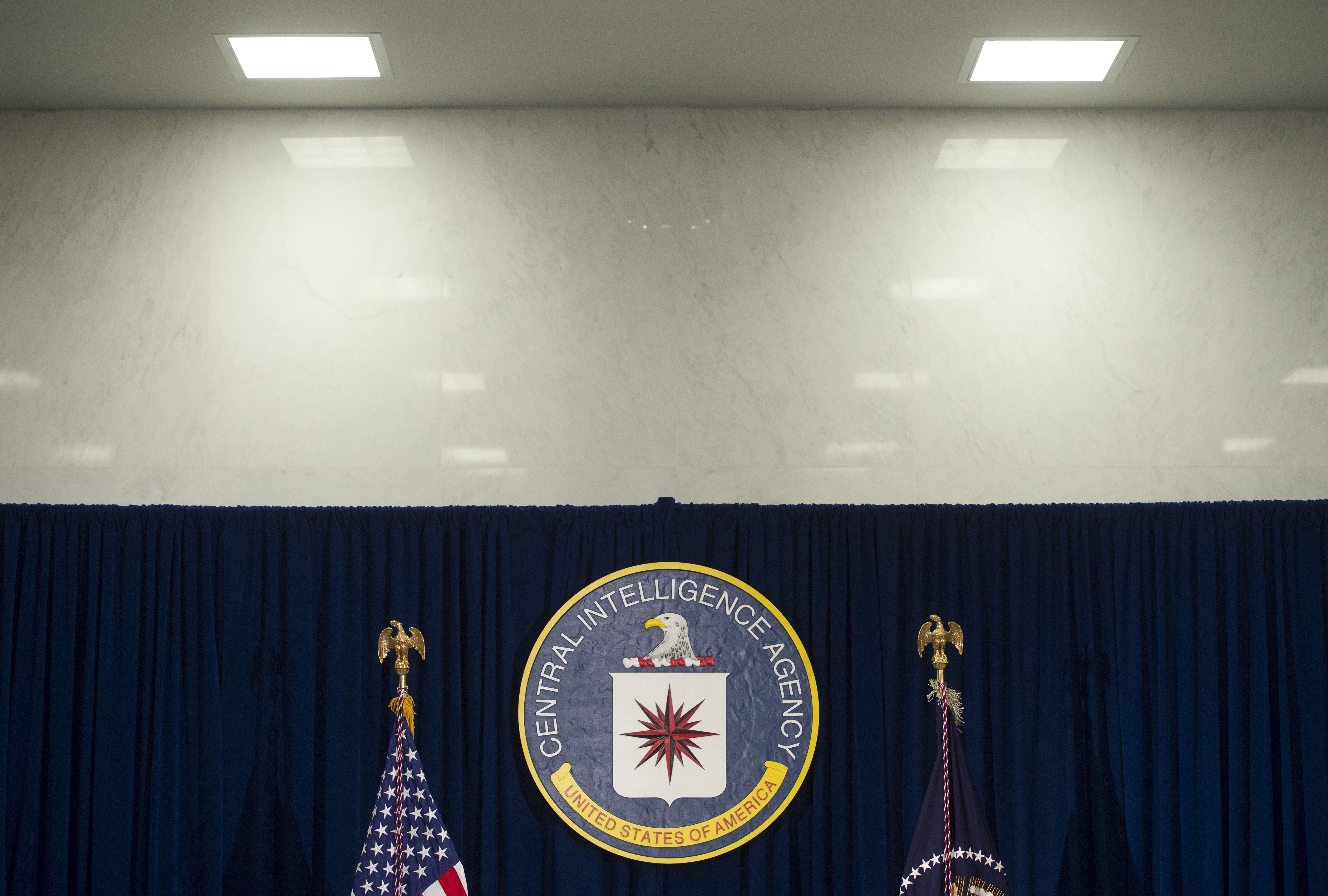 The Central Intelligence Agency logo is seen at CIA Headquarters in Langley, Va., in 2016. In a statement accompanying the document release, WikiLeaks alleges that the CIA has recently &quot;lost control of the majority of its hacking arsenal.&quot; (AFP/Getty Images)