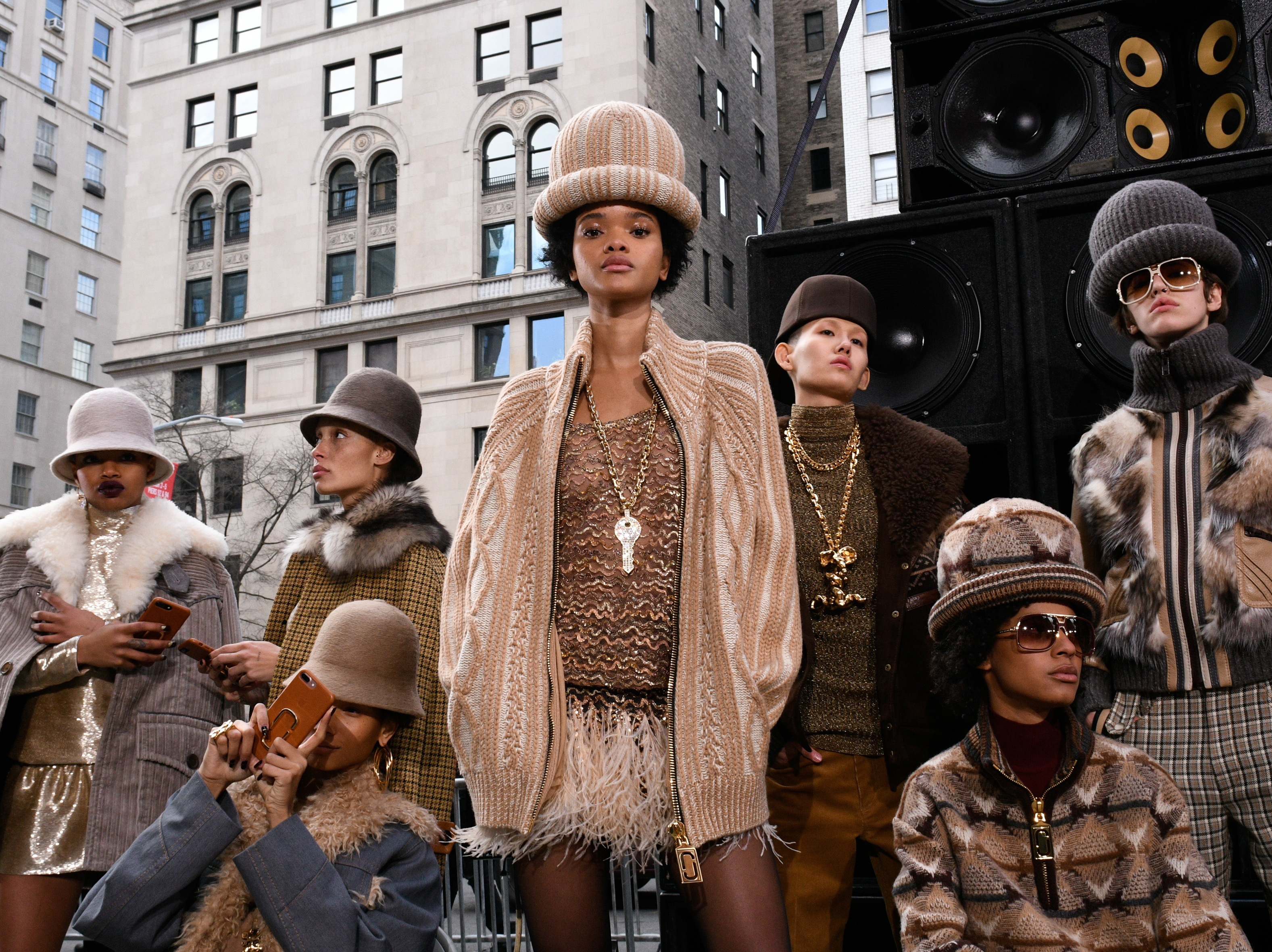 Models pose at the end of the Marc Jacobs Runway Show at Park Avenue Armory on February 16, 2017 in New York City. In the past, Jacobs has been criticized for culturally insensitive runway shows. This year marked a change. (Getty Images)