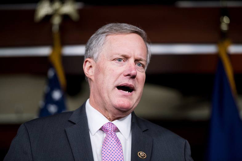 Rep. Mark Meadows, R-N.C., chair of the House Freedom Caucus, speaks during a news conference on Affordable Care Act replacement legislation in February. (Bill Clark/CQ-Roll Call, Inc.)