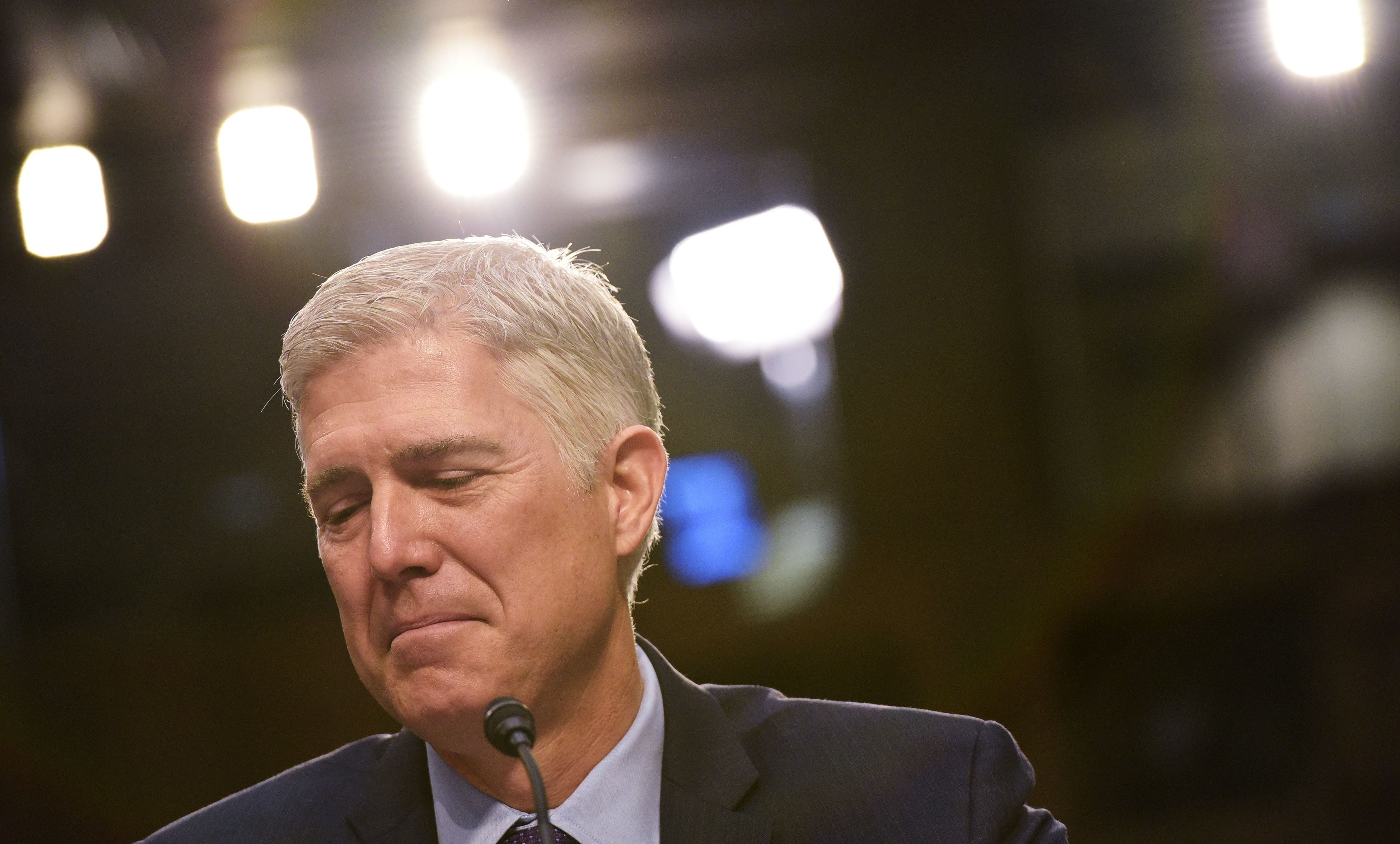 Supreme Court nominee Neil Gorsuch testifies before the Senate Judiciary Committee on Tuesday. (AFP/Getty Images)