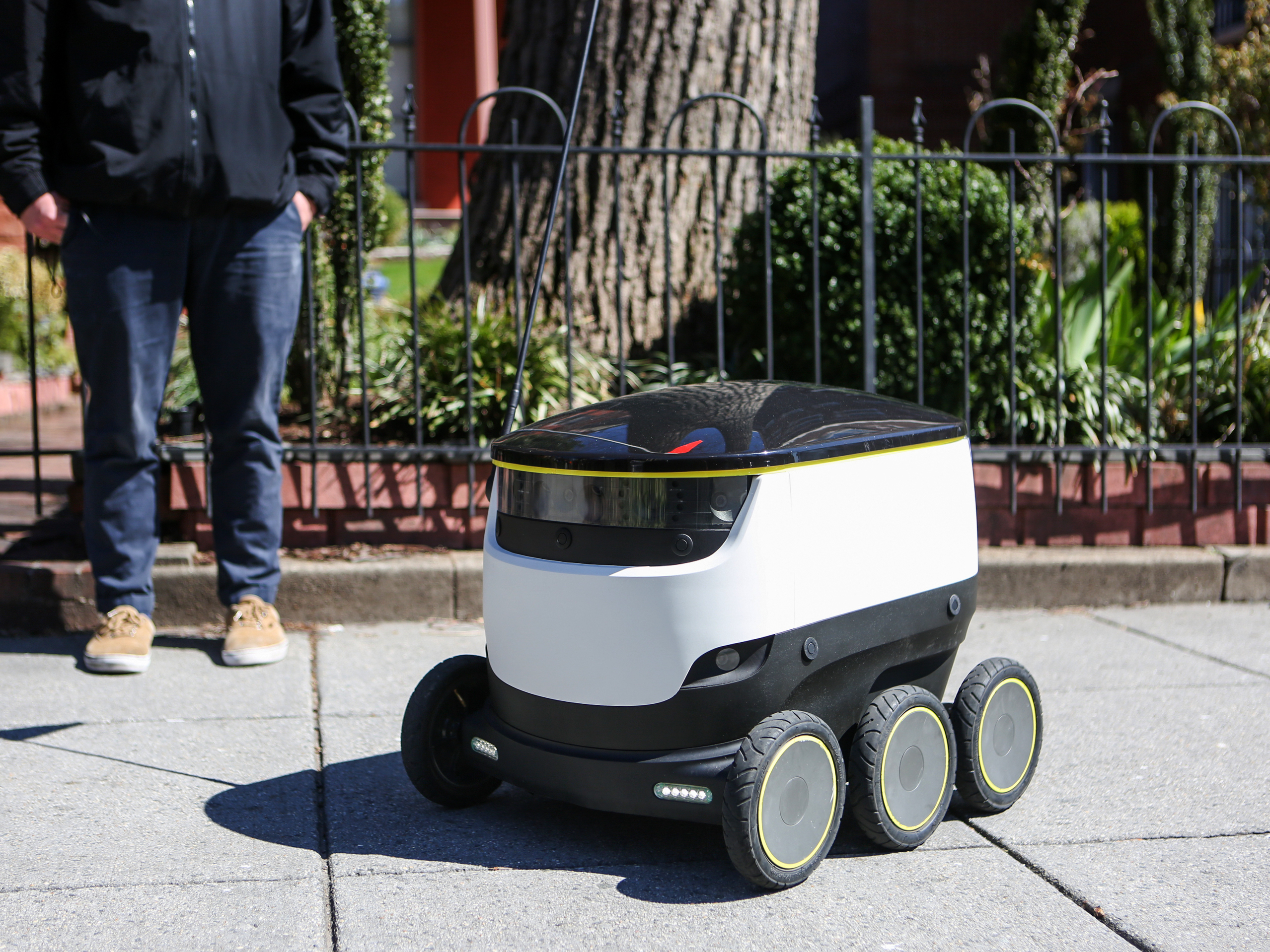Starship Technologies' delivery robots, which can be found traveling the sidewalks of Washington, D.C., get smarter the more they drive — learning about sidewalk and traffic patterns with every trip they take. (NPR)