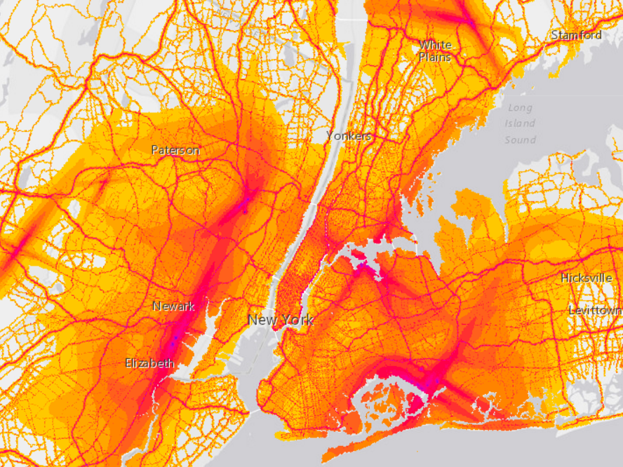 New York.
(Bureau of Transportation Statistics/Screenshot by NPR)