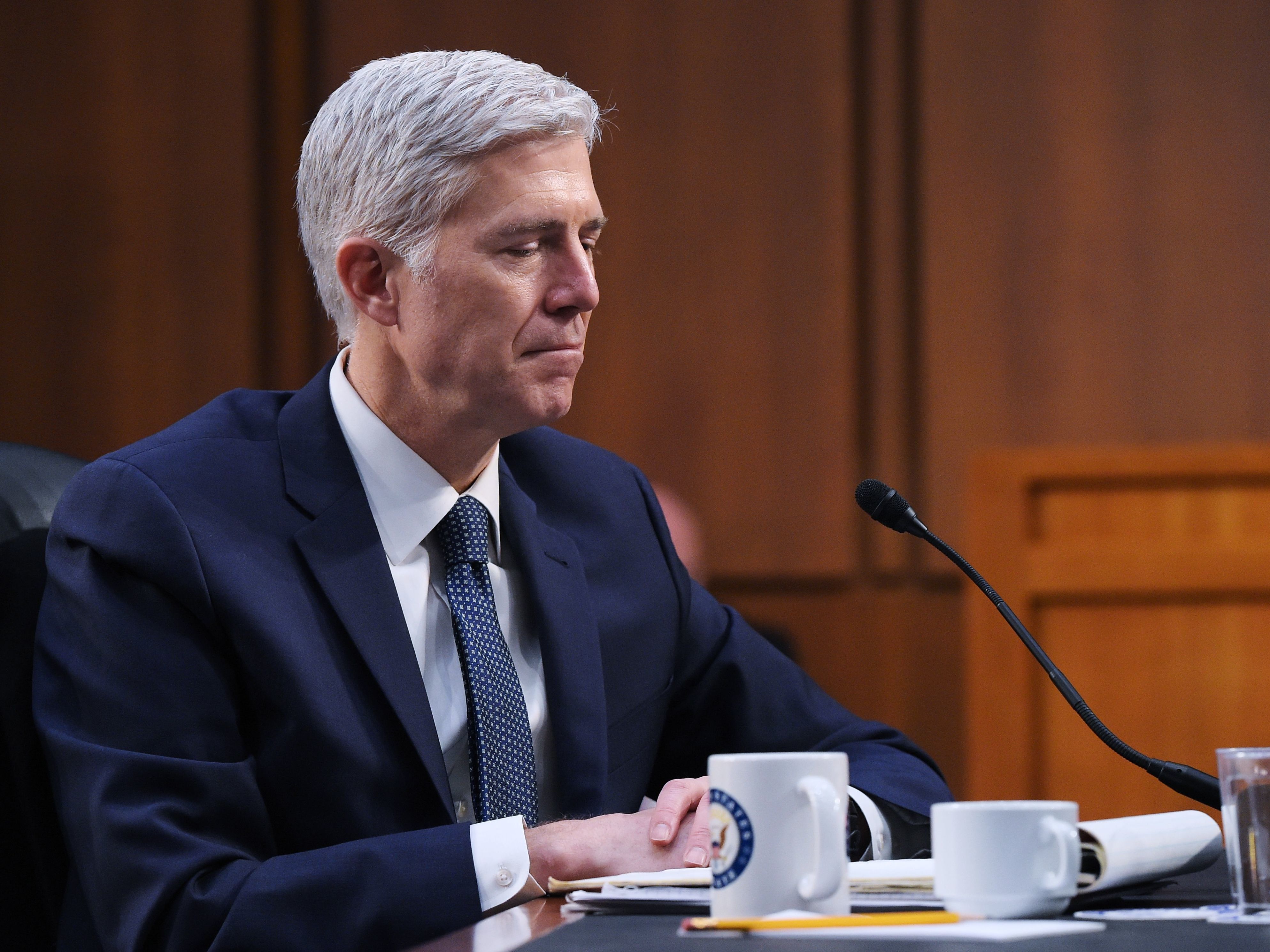 Neil Gorsuch testifies Wednesday before the Senate Judiciary Committee during a hearing on his nomination to the U.S. Supreme Court. (AFP/Getty Images)