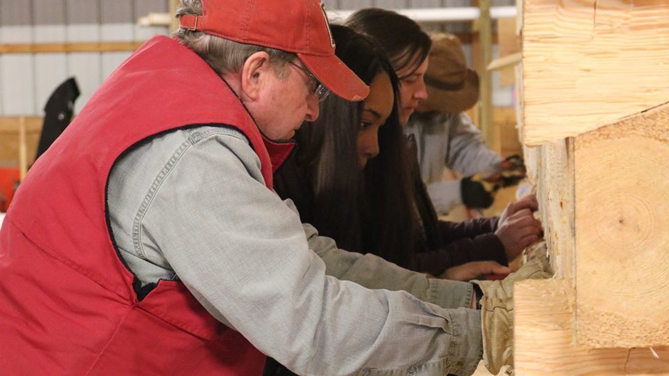 Michelle Taylor and other participants work to reconstruct slave cabins at Montpelier, the Virginia estate of former President James Madison. (Courtesy of Michelle Taylor)