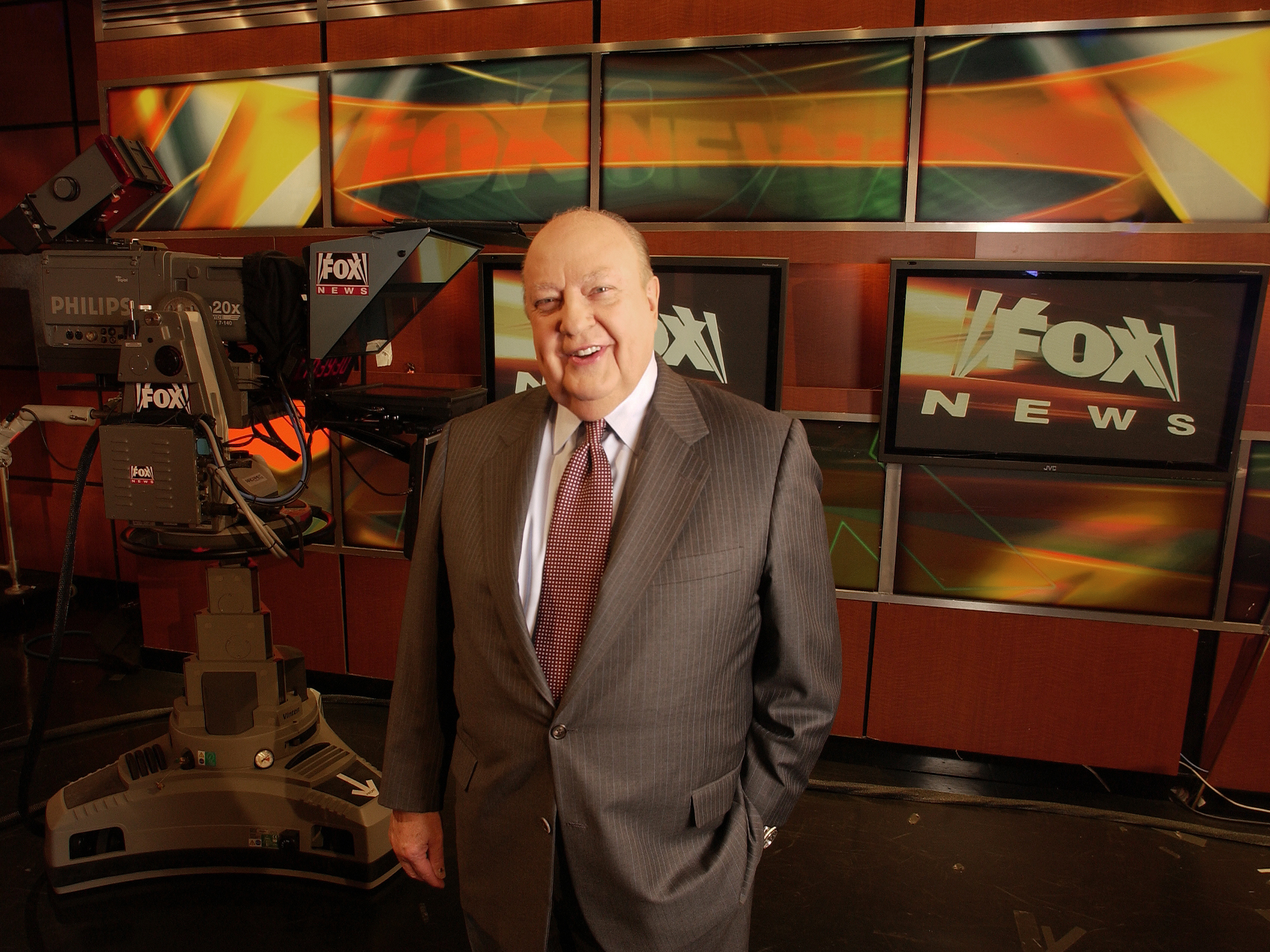 Then-Fox News CEO Roger Ailes poses at the network's New York City studios in 2006. Ailes served as CEO from Fox News' first day in 1996 until his resignation in July. (AP)
