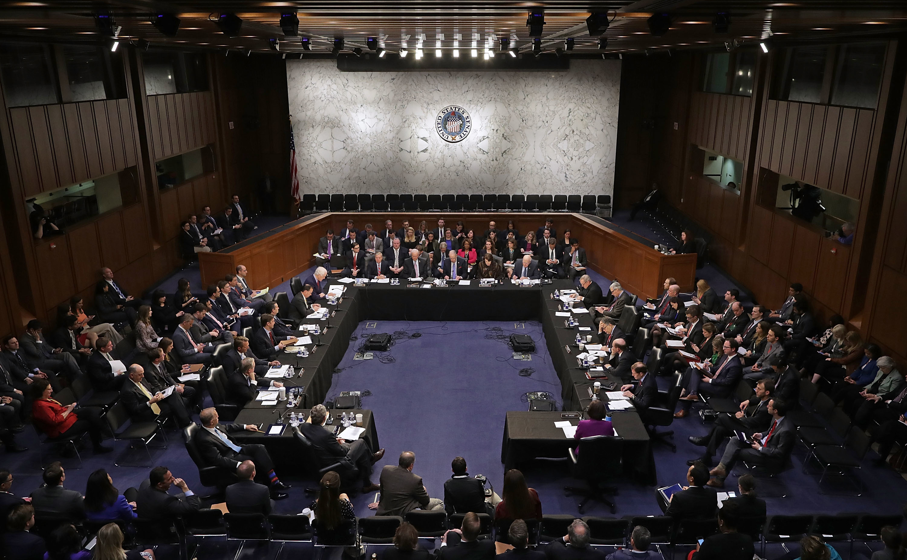Members of the Senate Judiciary Committee meet to debate and vote on Judge Neil Gorsuch's nomination to the Supreme Court on Monday. (Getty Images)