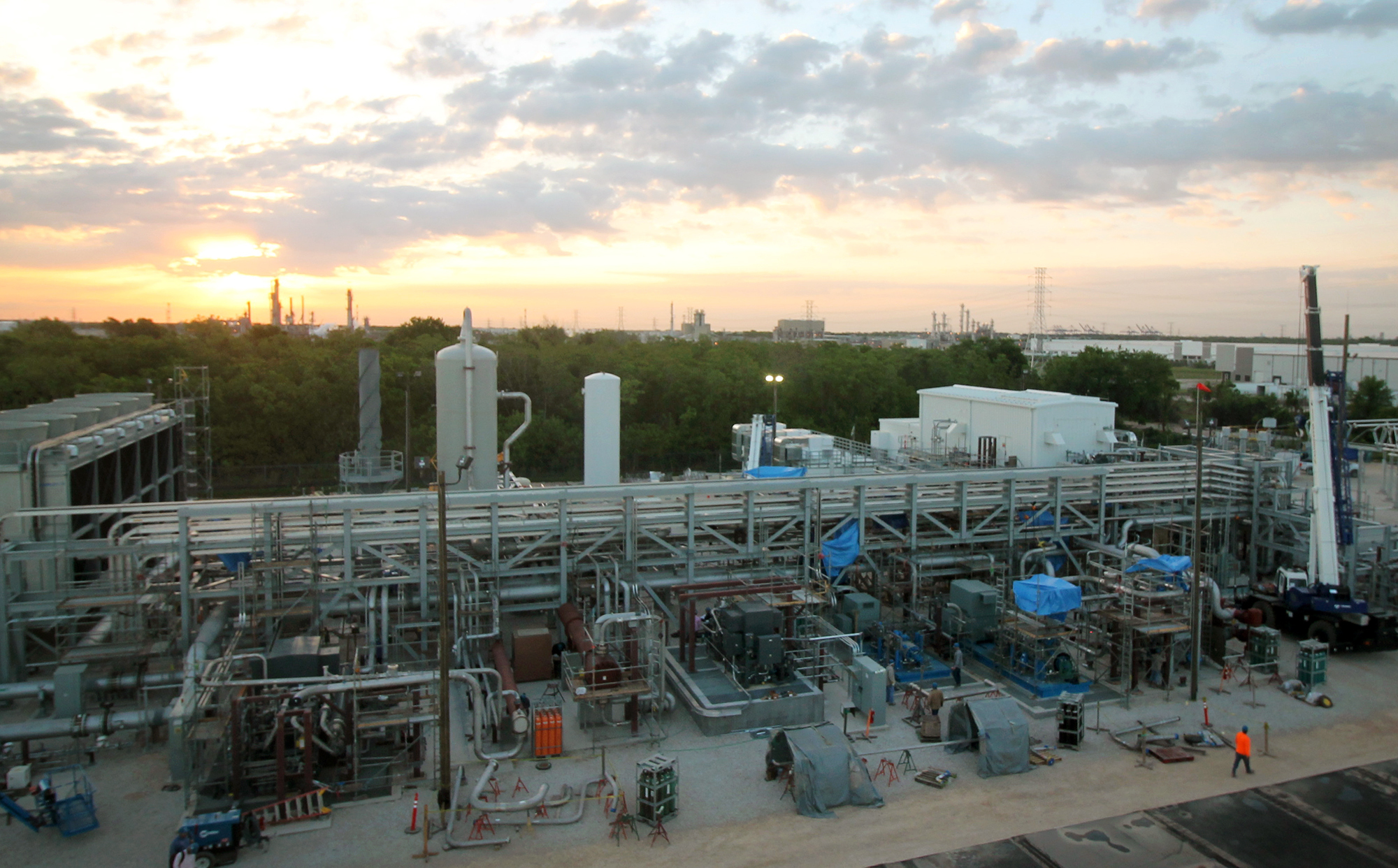 NET Power has built carbon capture technology into its power plant outside Houston, which will generate electricity by burning natural gas. The demonstration project should be fully operational later this year, according to NET Power. (Courtesy of NET Power)