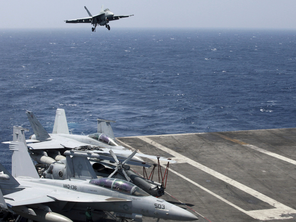 The Carl Vinson Strike Group set sail for the Korean Peninsula where it will lend its physical presence as North Korea insists on continuing its weapons testing programs. (Bullit Marquez/AP)