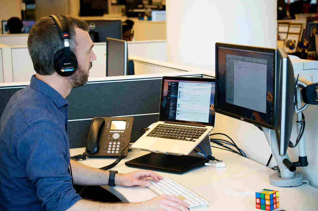 Working at desk