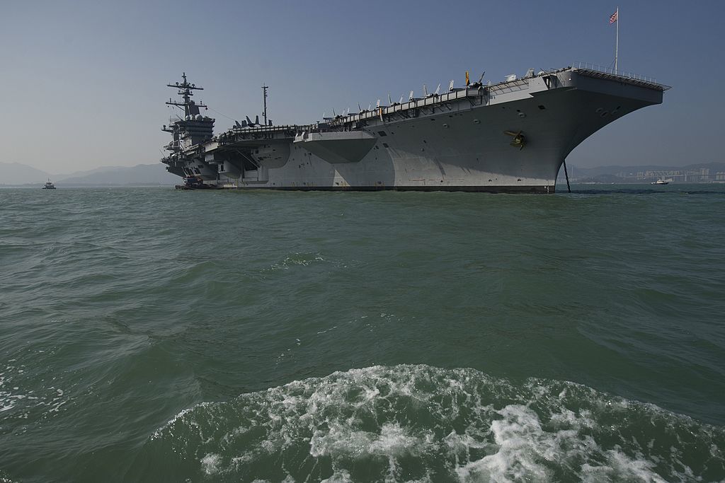 The aircraft carrier USS Carl Vinson, pictured in 2011, is part of the Navy strike group that was recently shifted to a position near the Korean Peninsula. (AFP/Getty Images)
