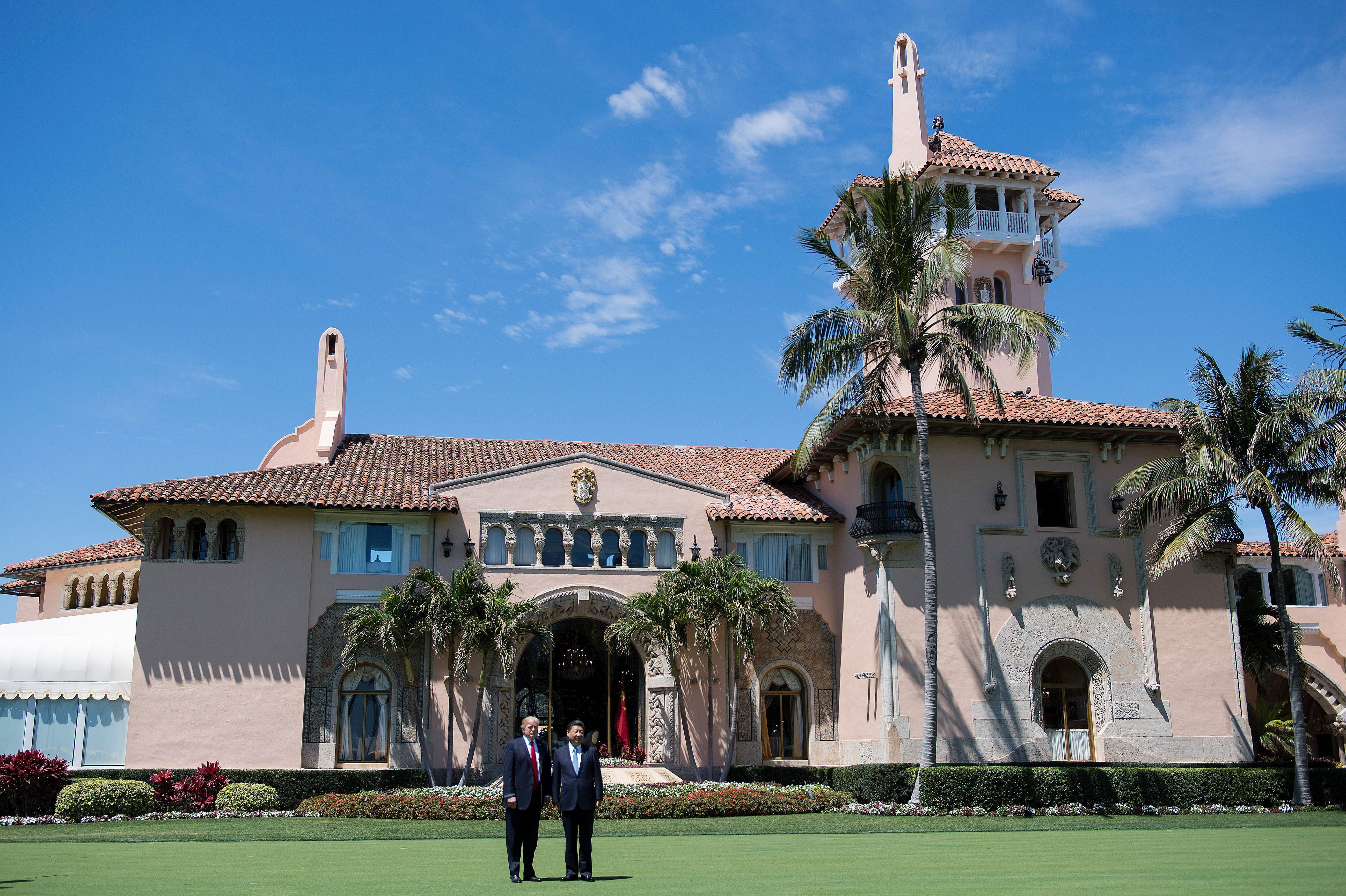 President Trump meets with Chinese President Xi Jinping at the Mar-a-Lago in Palm Beach, Fla., on April 7. Not all of the president's visitors are made public; advocates want to change that. (AFP/Getty Images)