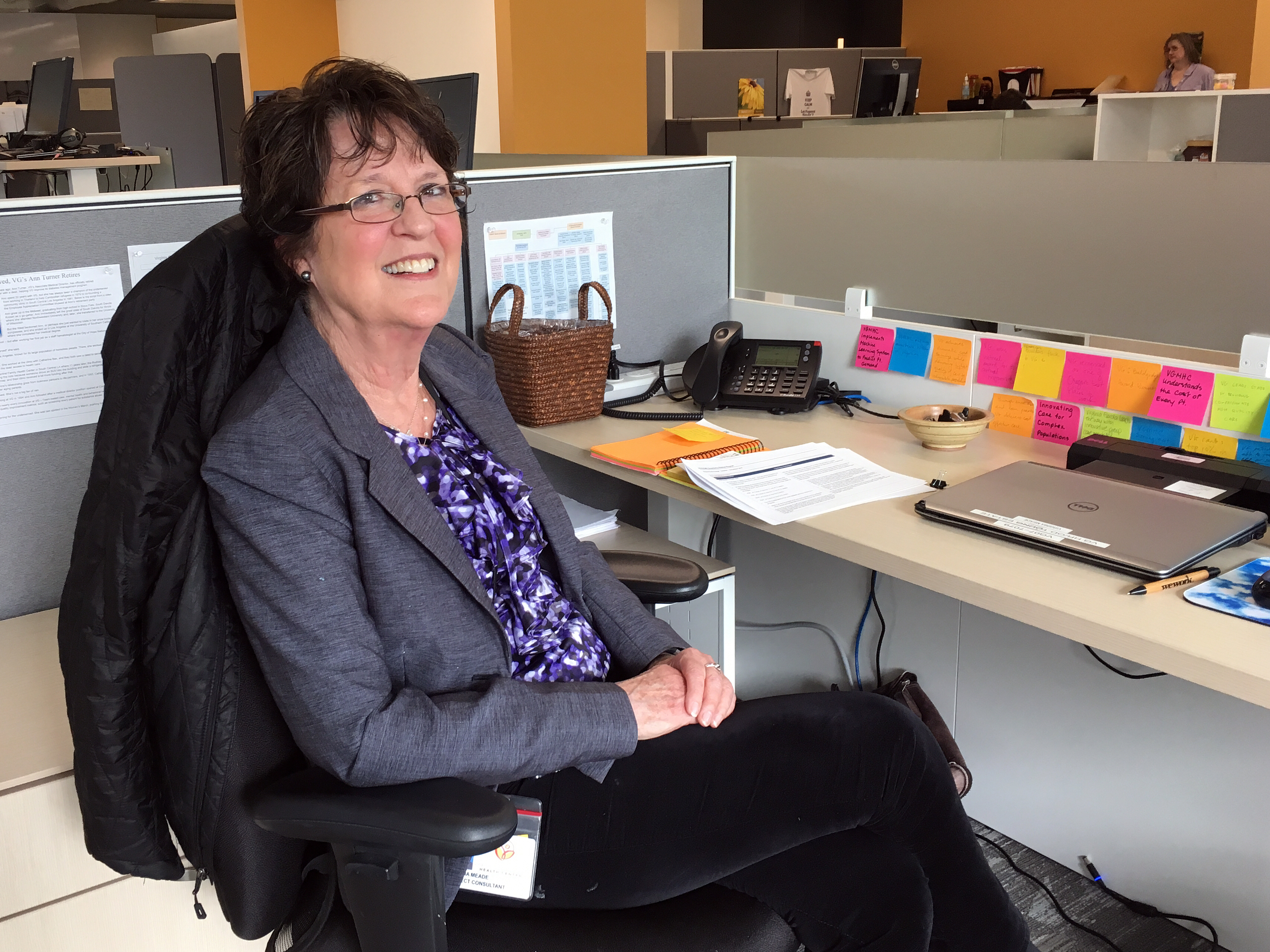 Jinny Meade, 73, was an Encore fellow at a health center in Oregon a couple of years ago. Now she's a permanent part-time employee.