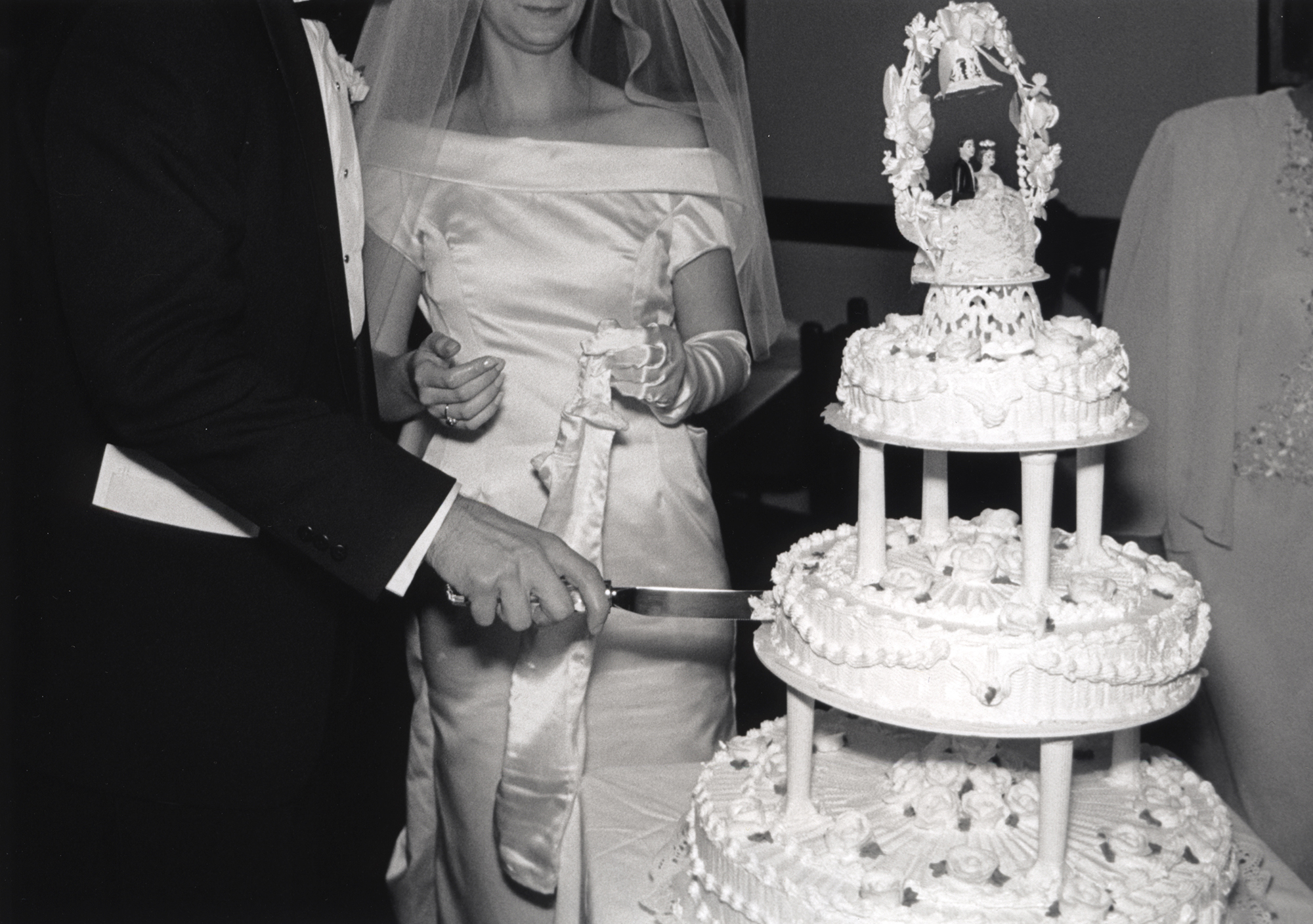 Claire Stewart, author of <em>As Long as We Both Shall Eat: A History of Wedding Food and Feasts</em>, says the white-frosted cake familiar today &quot;is a fairly modern invention.&quot; (Michael Skoglund/Getty Images)