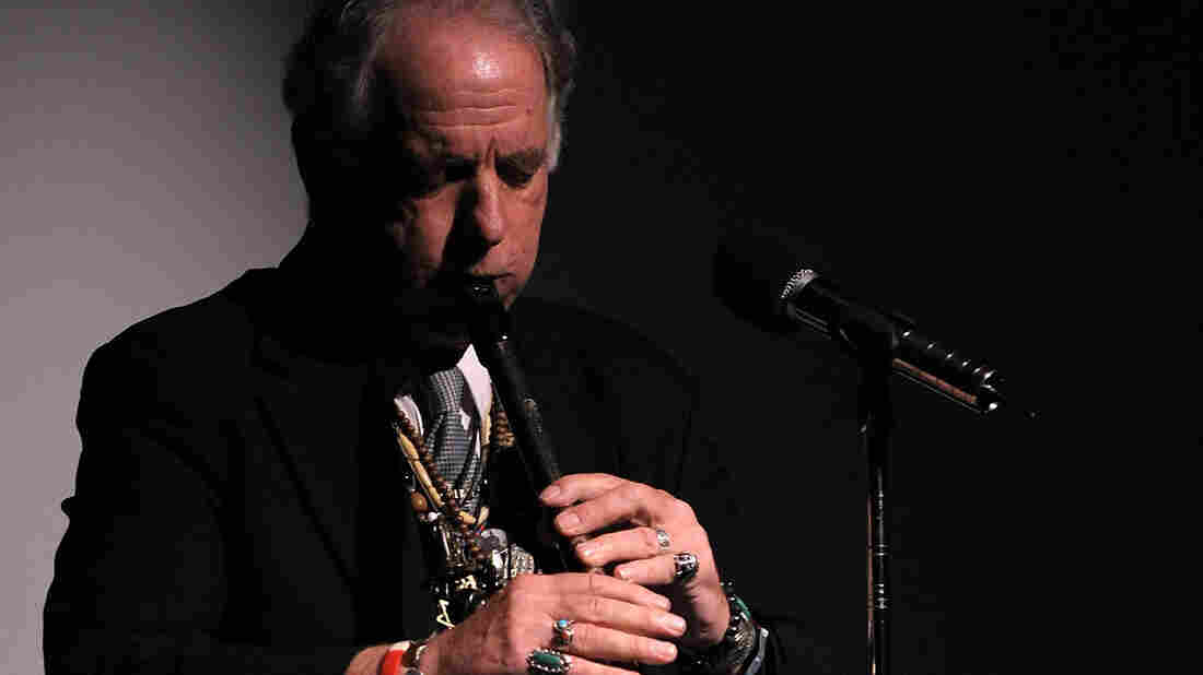 David Amram performs during a memorial service for Frank McCourt at Symphony Space on October 6, 2009 in New York City.