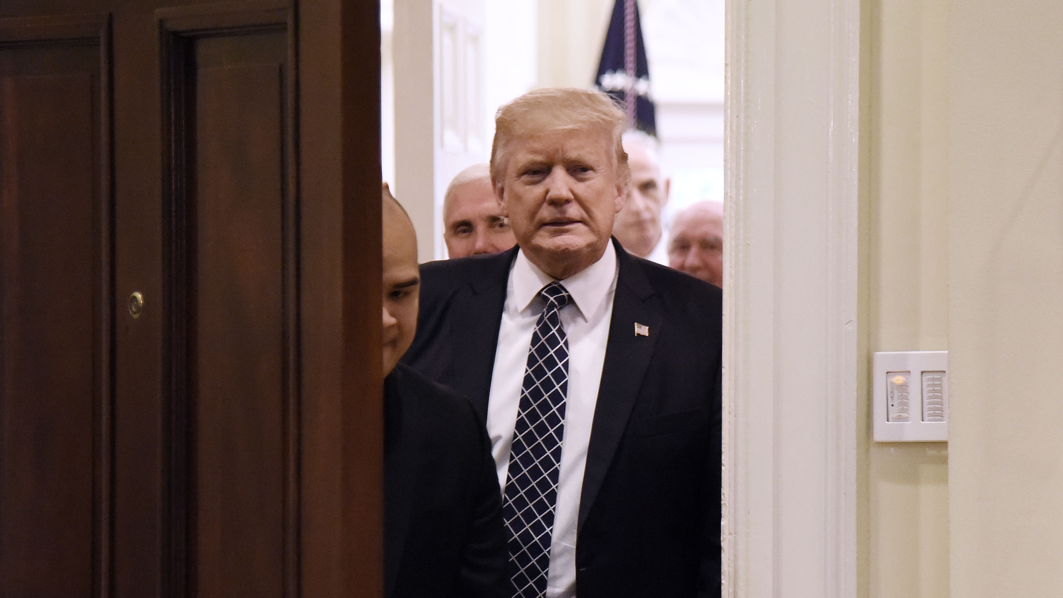 President Trump before signing an executive order at the White House on Tuesday. (Getty Images)