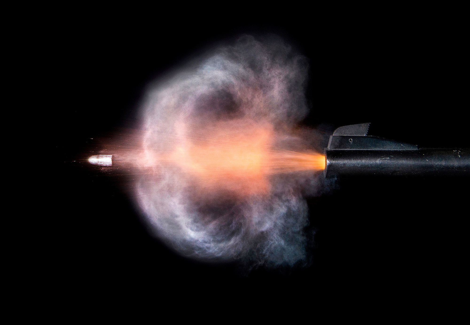 Firearms using lead ammunition spray lead dust out of the muzzle and ejection port when fired.